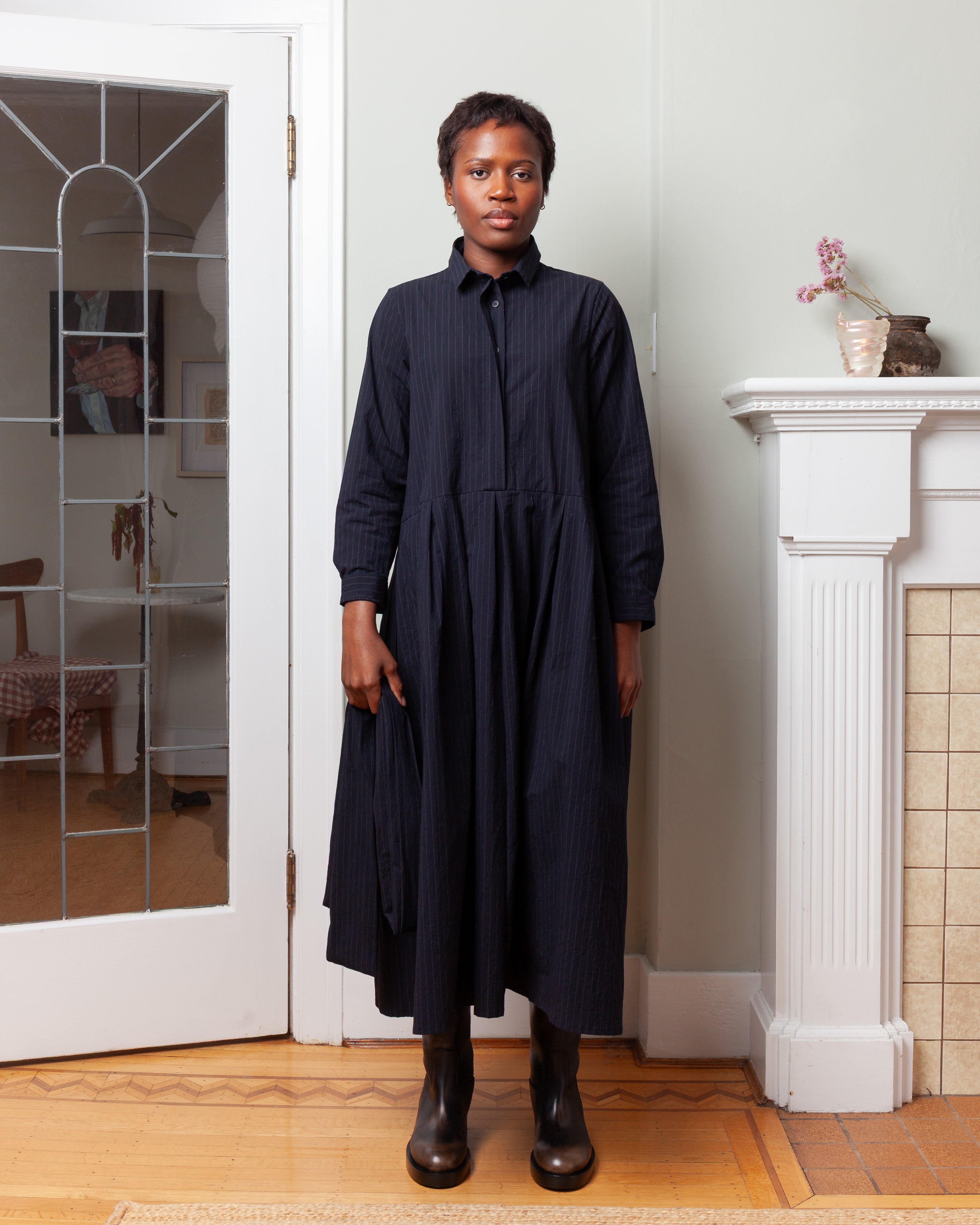 Lena Dress - Pinstripe