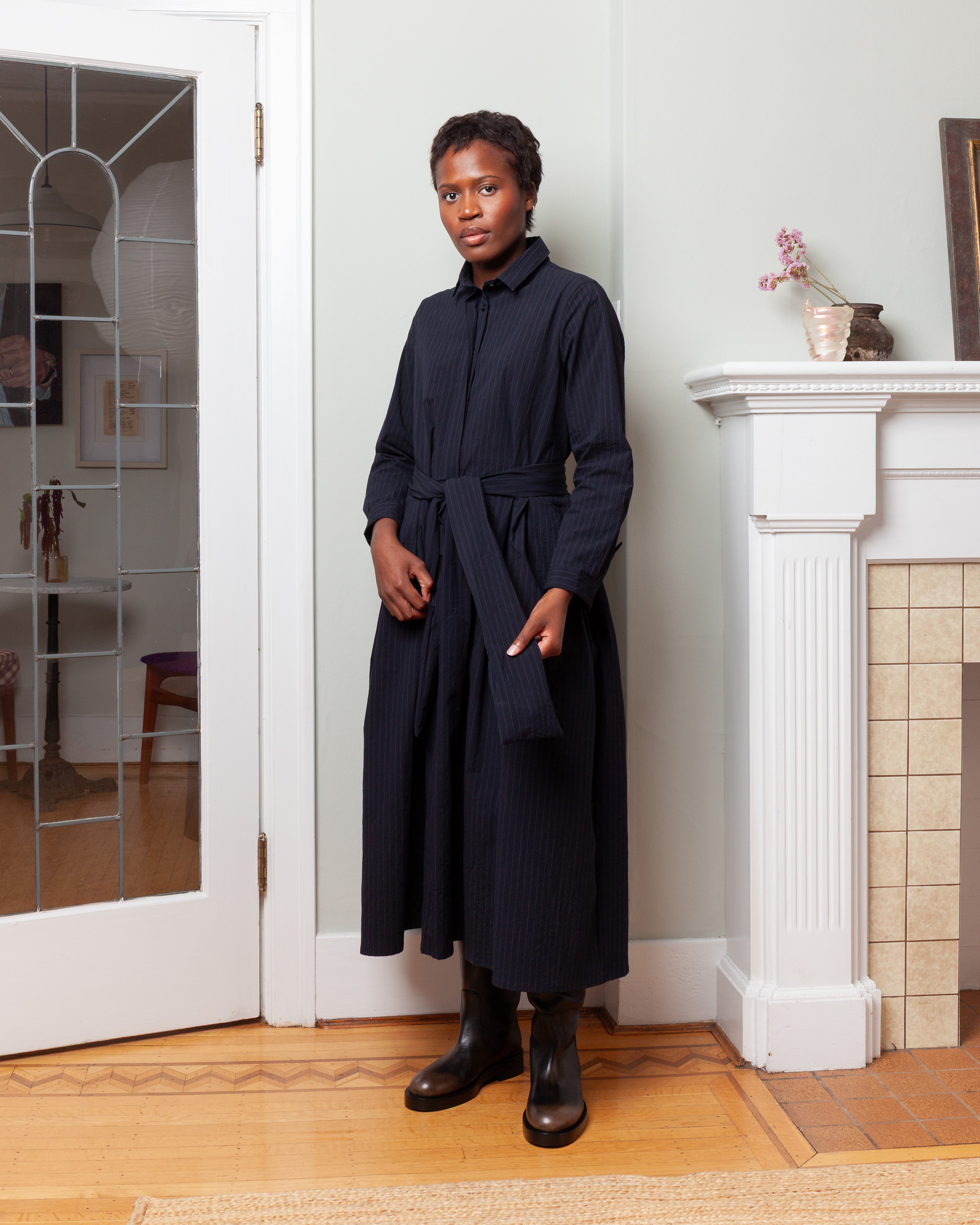 Lena Dress - Pinstripe