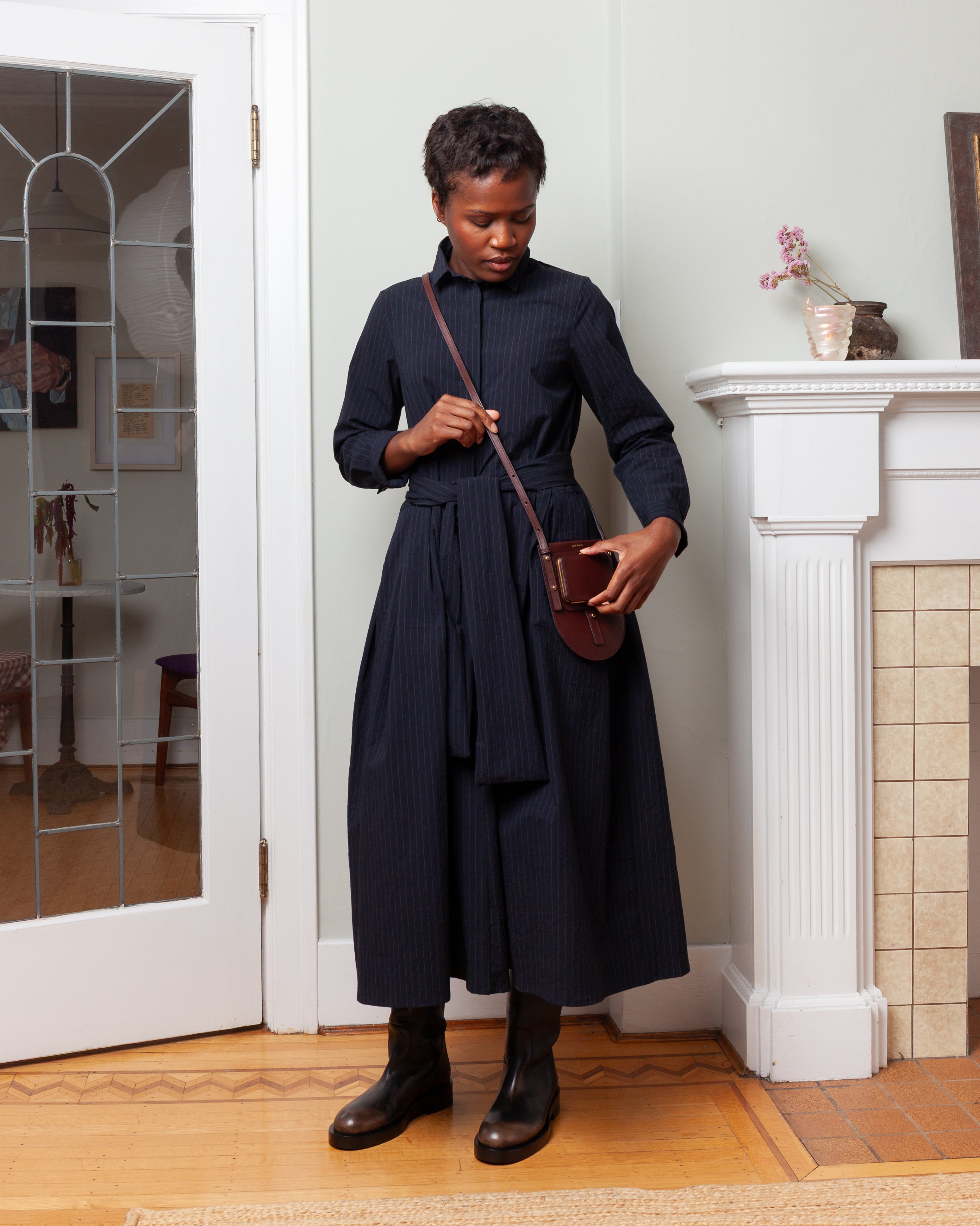 Lena Dress - Pinstripe