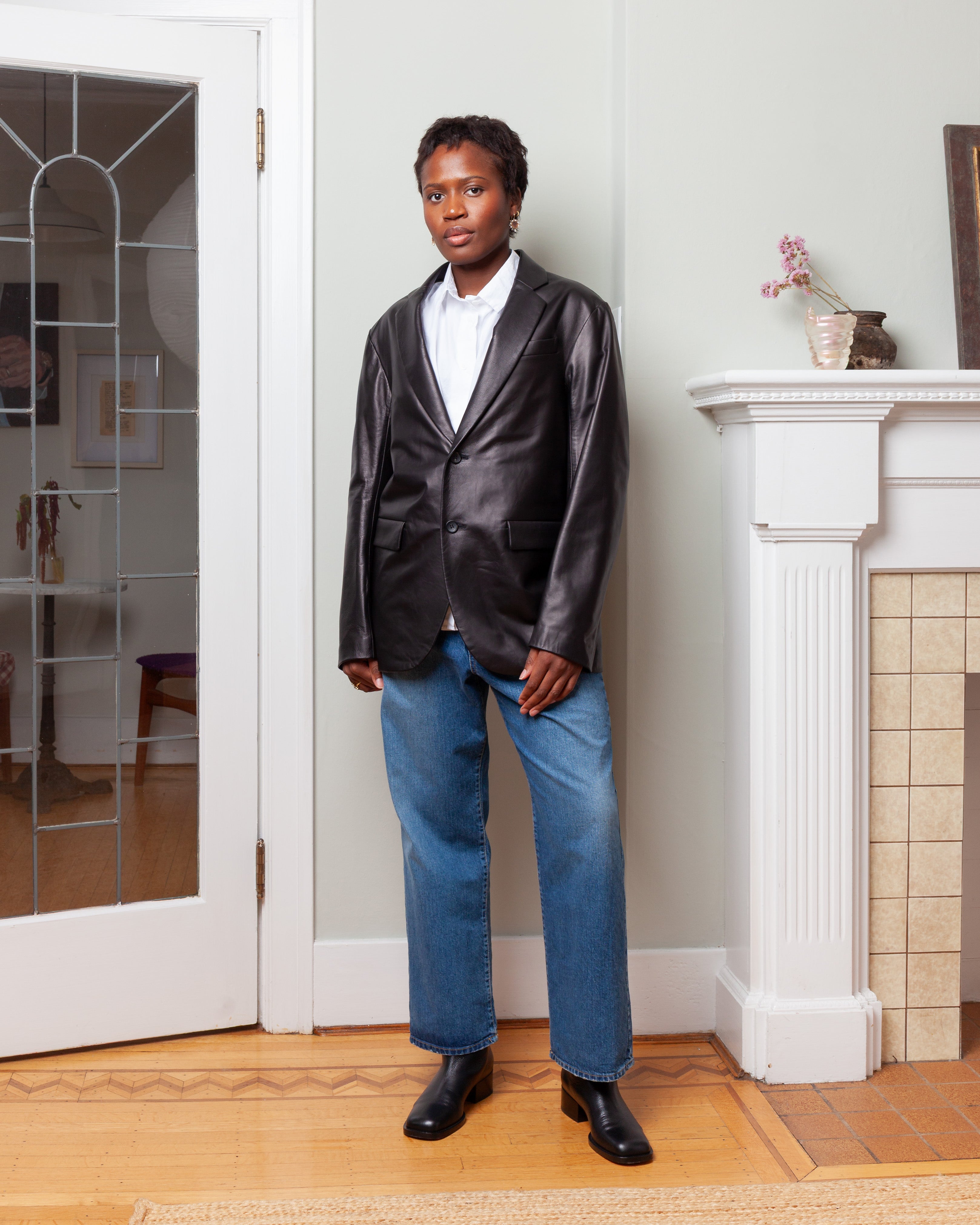 Leather Tobi Jacket - Black