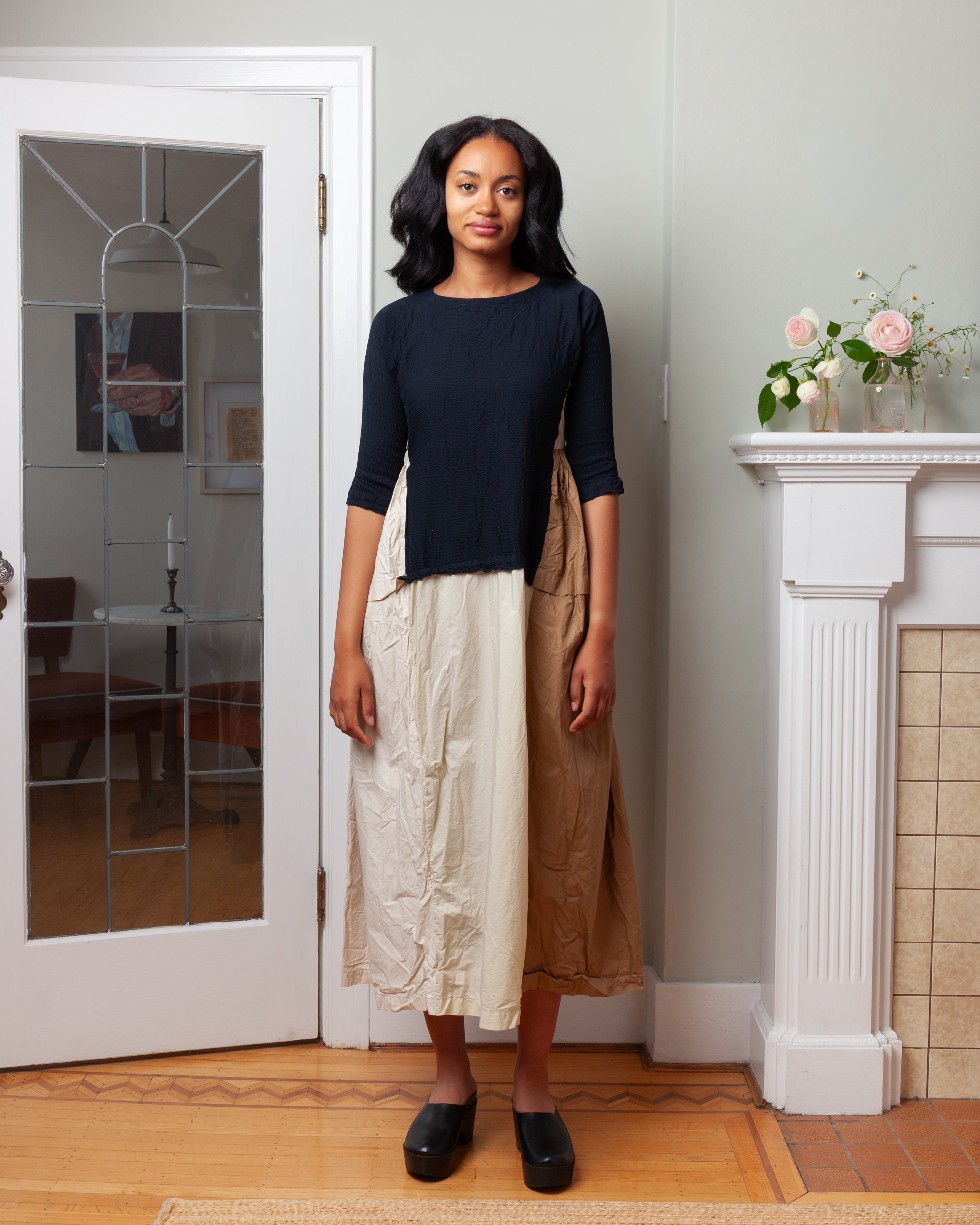 Daniela Gregis-Abito Dress Nove Ptc 130 Lavato - Black Natural-Dresses-Boboli-Vancouver-Canada