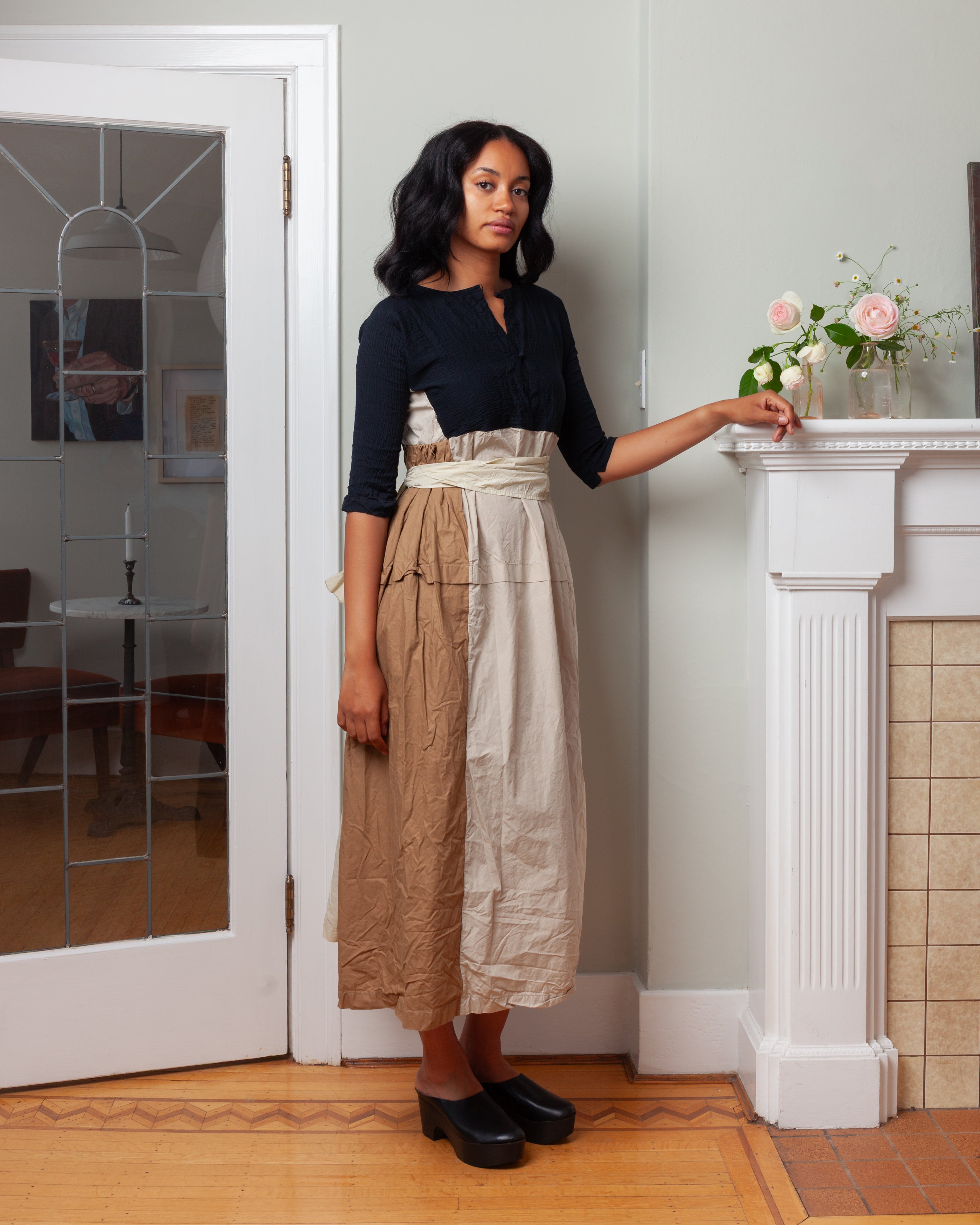 Daniela Gregis-Abito Dress Nove Ptc 130 Lavato - Black Natural-Dresses-Boboli-Vancouver-Canada