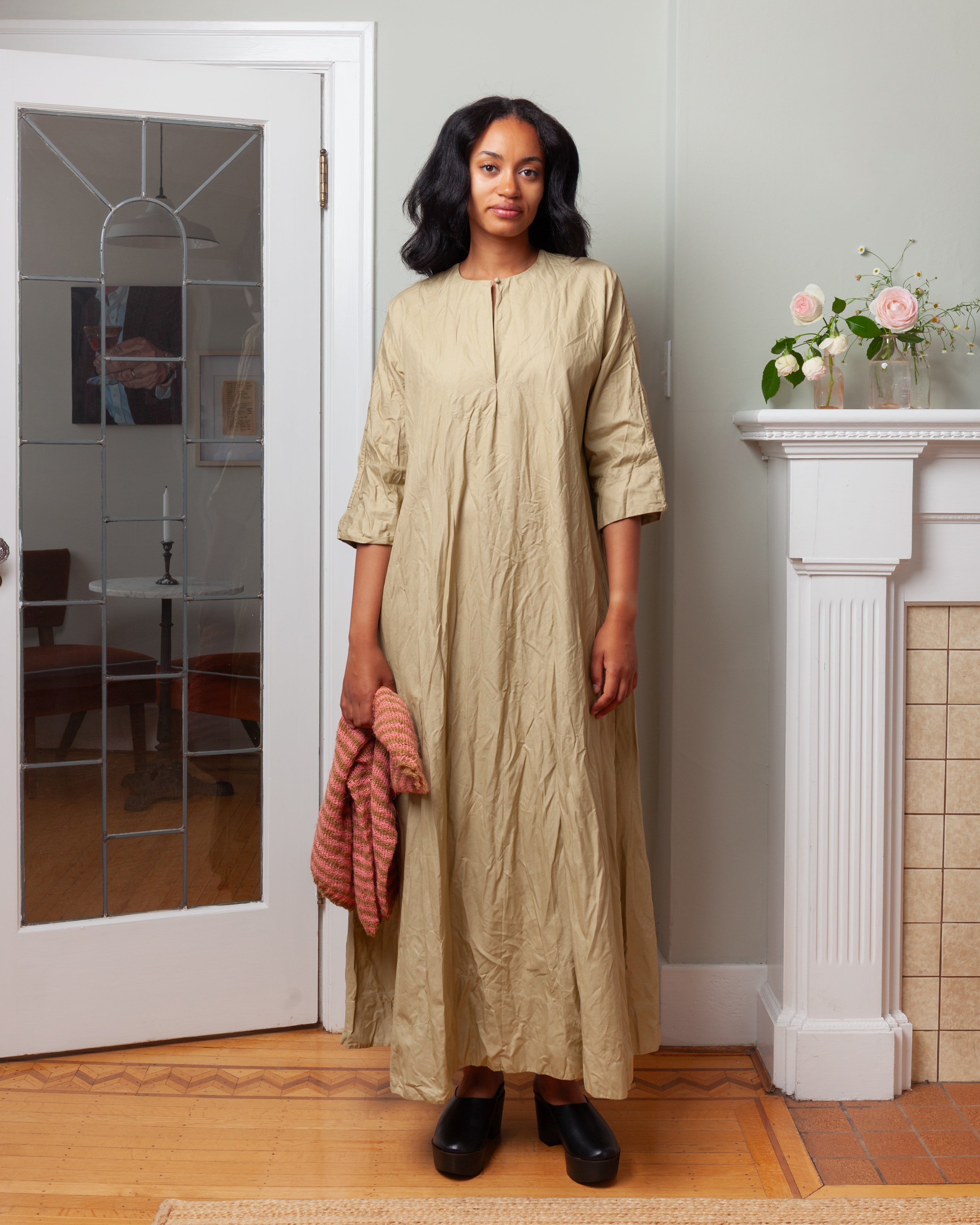 Daniela Gregis-Abito Dress 20.07.2025 Riflesso Lungo Lavato - Khaki-Dresses-Boboli-Vancouver-Canada