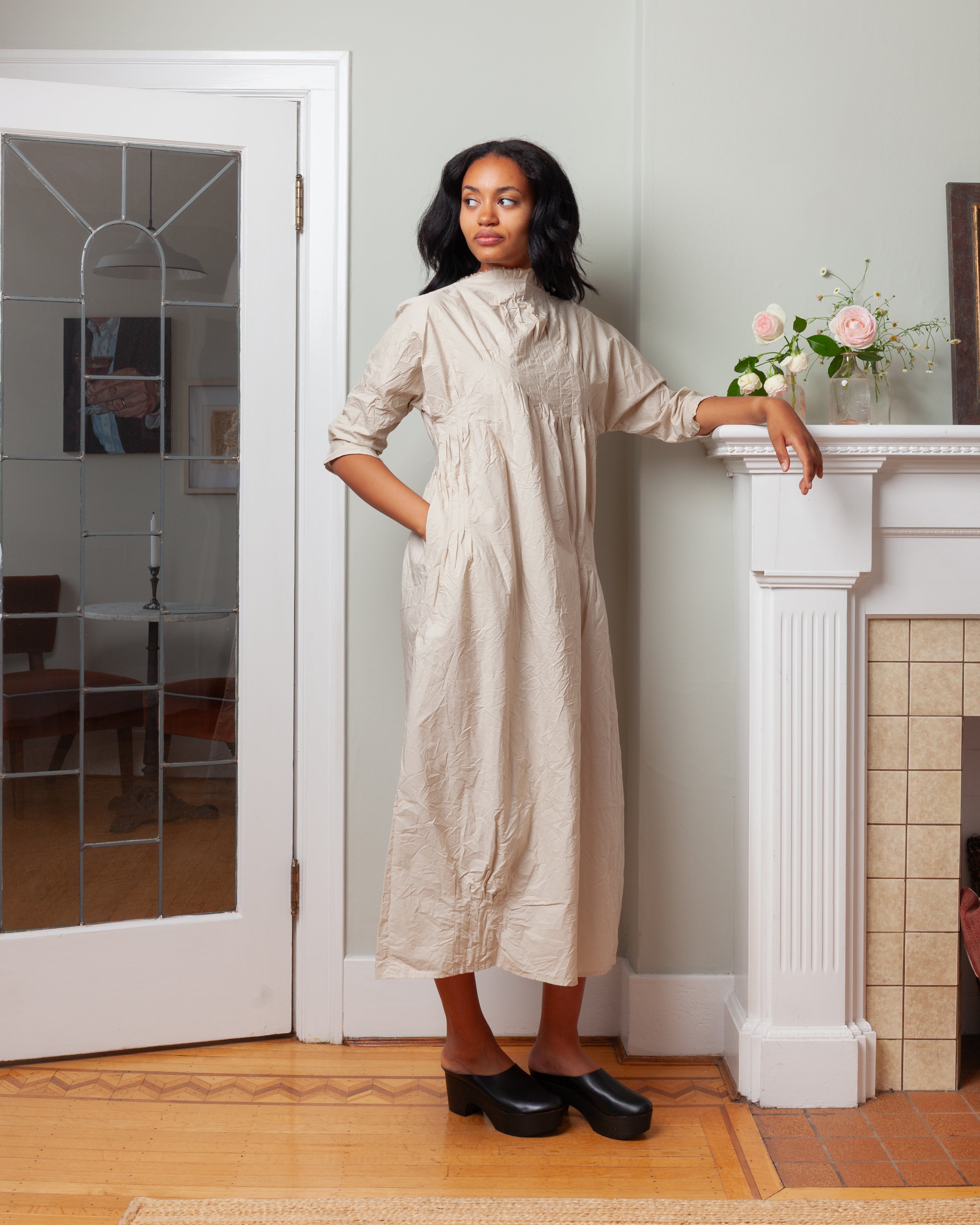 Daniela Gregis-Abito Dress Pagine Lavato - Light Natural-Dresses-Boboli-Vancouver-Canada
