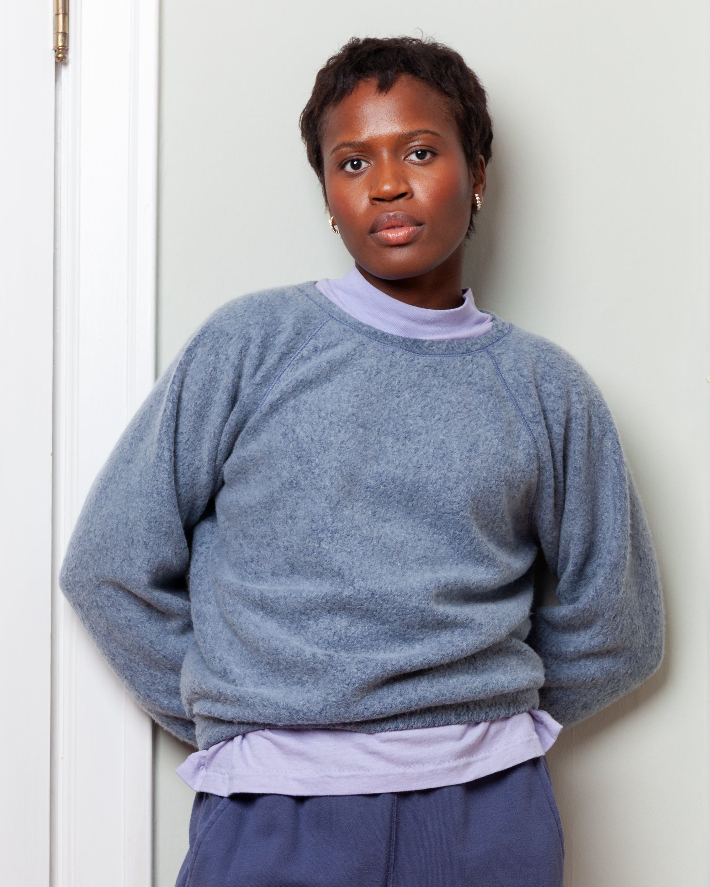 Raglan Lil Popcorn Sweater - Blue Horizon