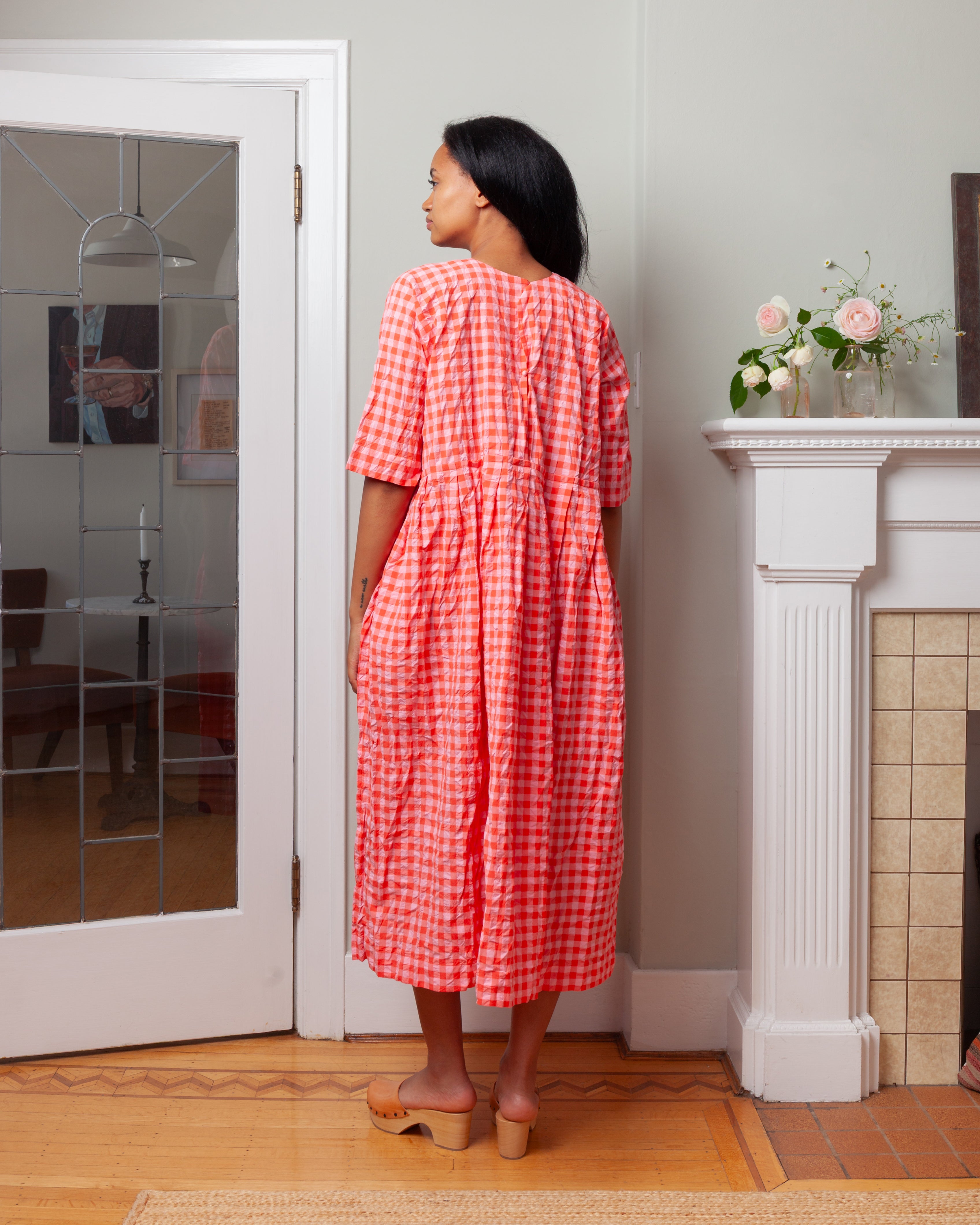 Daniela Gregis-Abito Dress Operaio Ma Lavato - Glow Red Pink-Dresses-Boboli-Vancouver-Canada