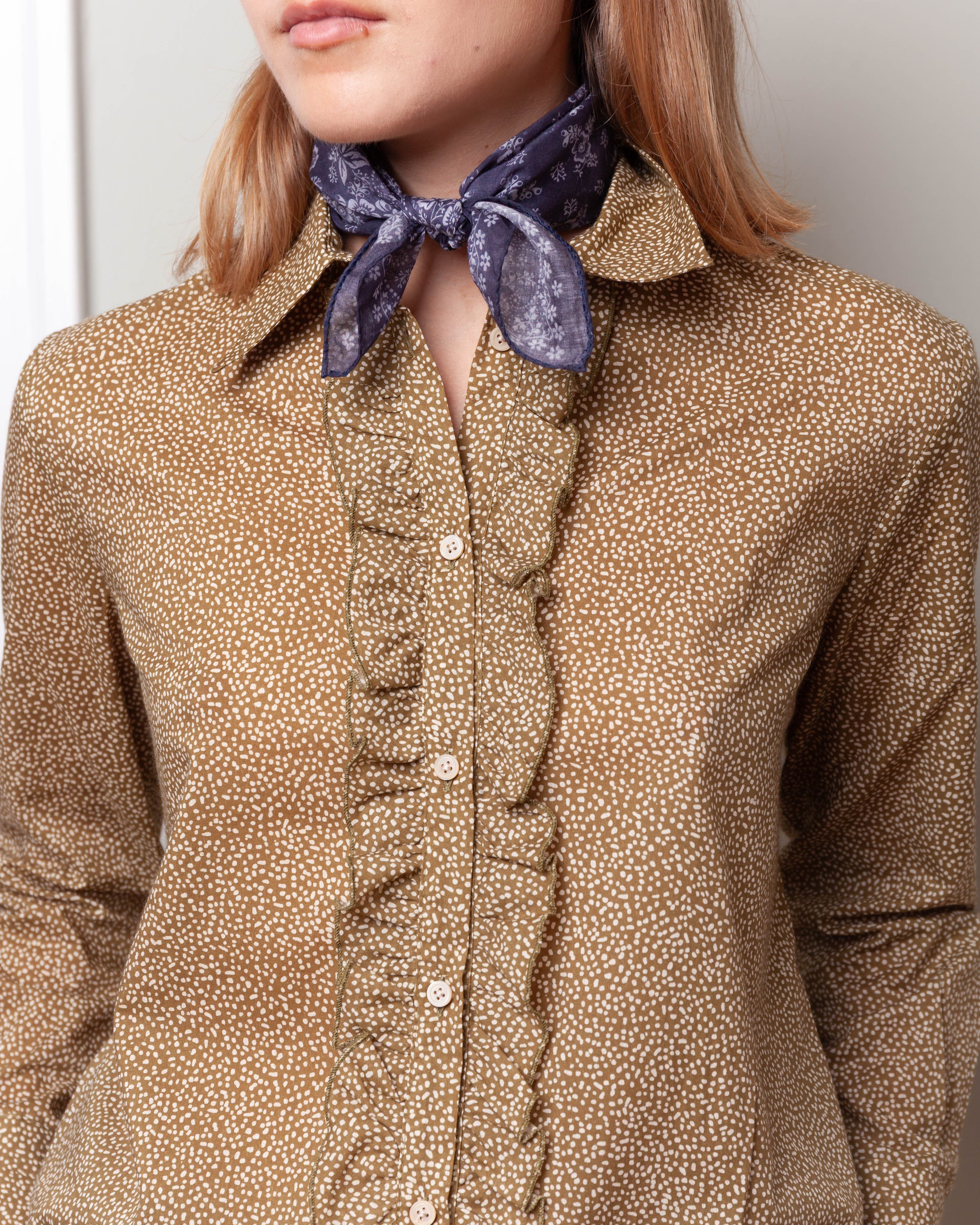 Massimo Alba-Gemma Ruched Shirt - The Verde-Shirts-Boboli-Vancouver-Canada
