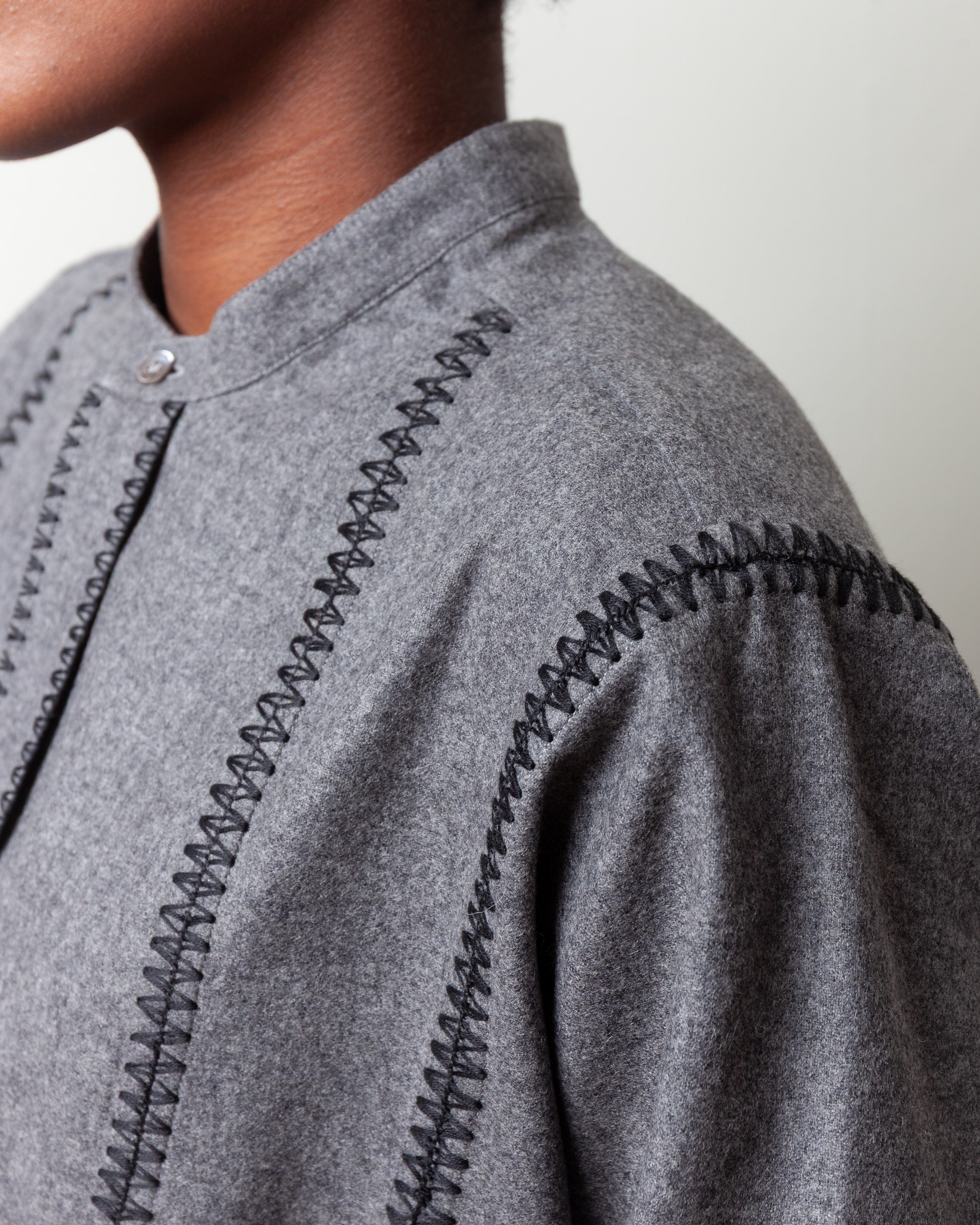 Marocaine Painter's Shirt - Charcoal Wool