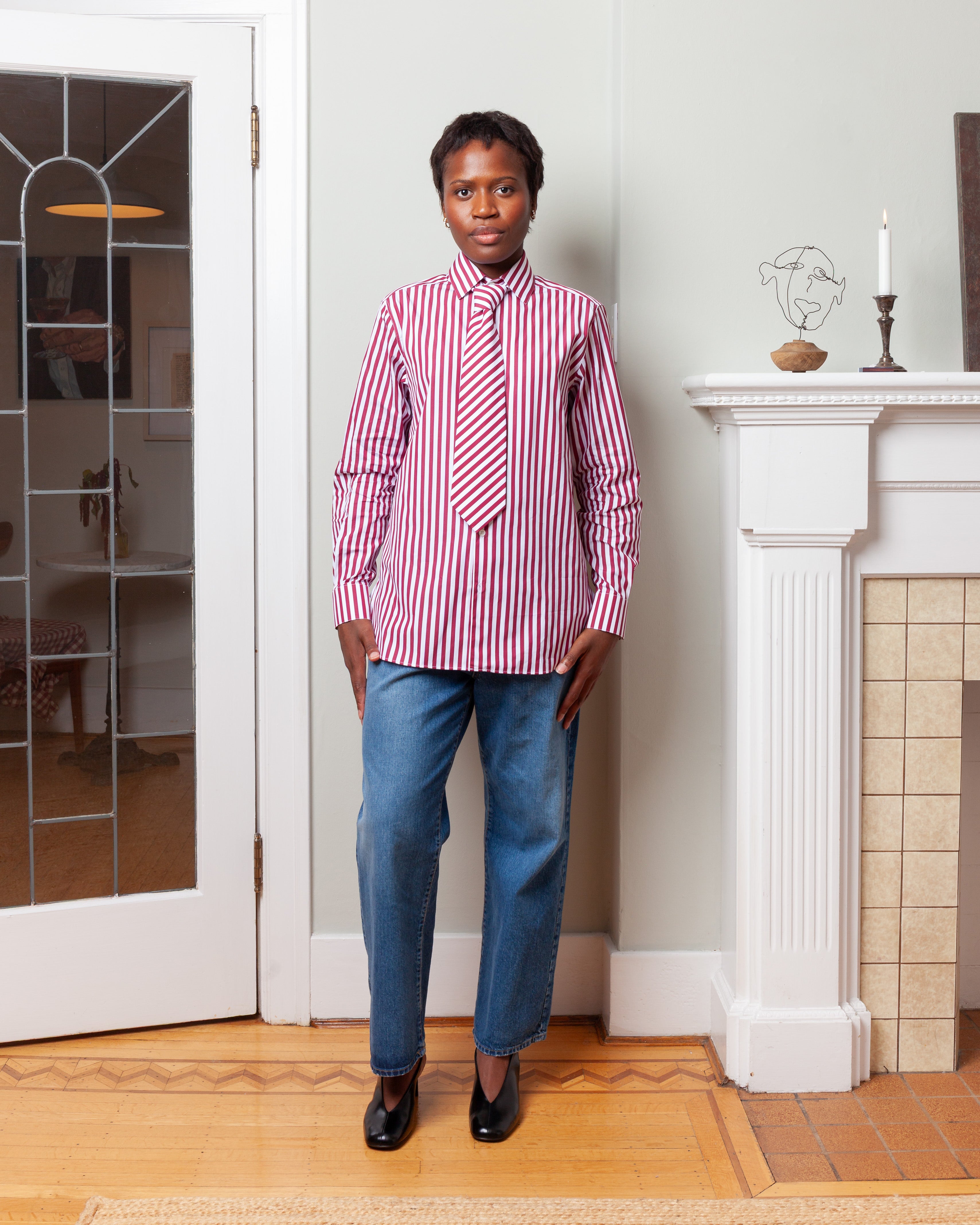 Work Shirt - Bordeaux Stripe