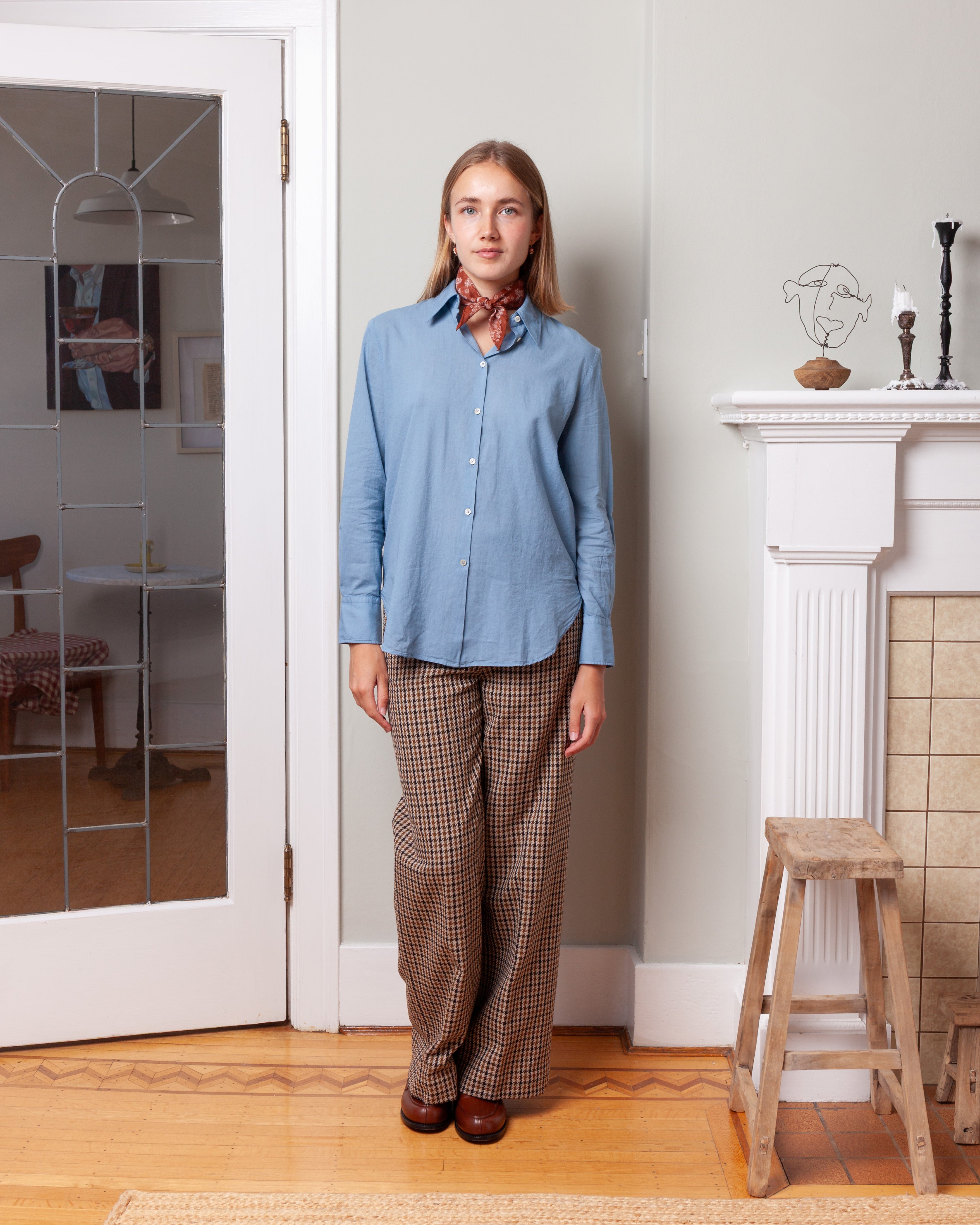 Massimo Alba-Selma Classic Shirt - Blue Rain-Shirts-Boboli-Vancouver-Canada