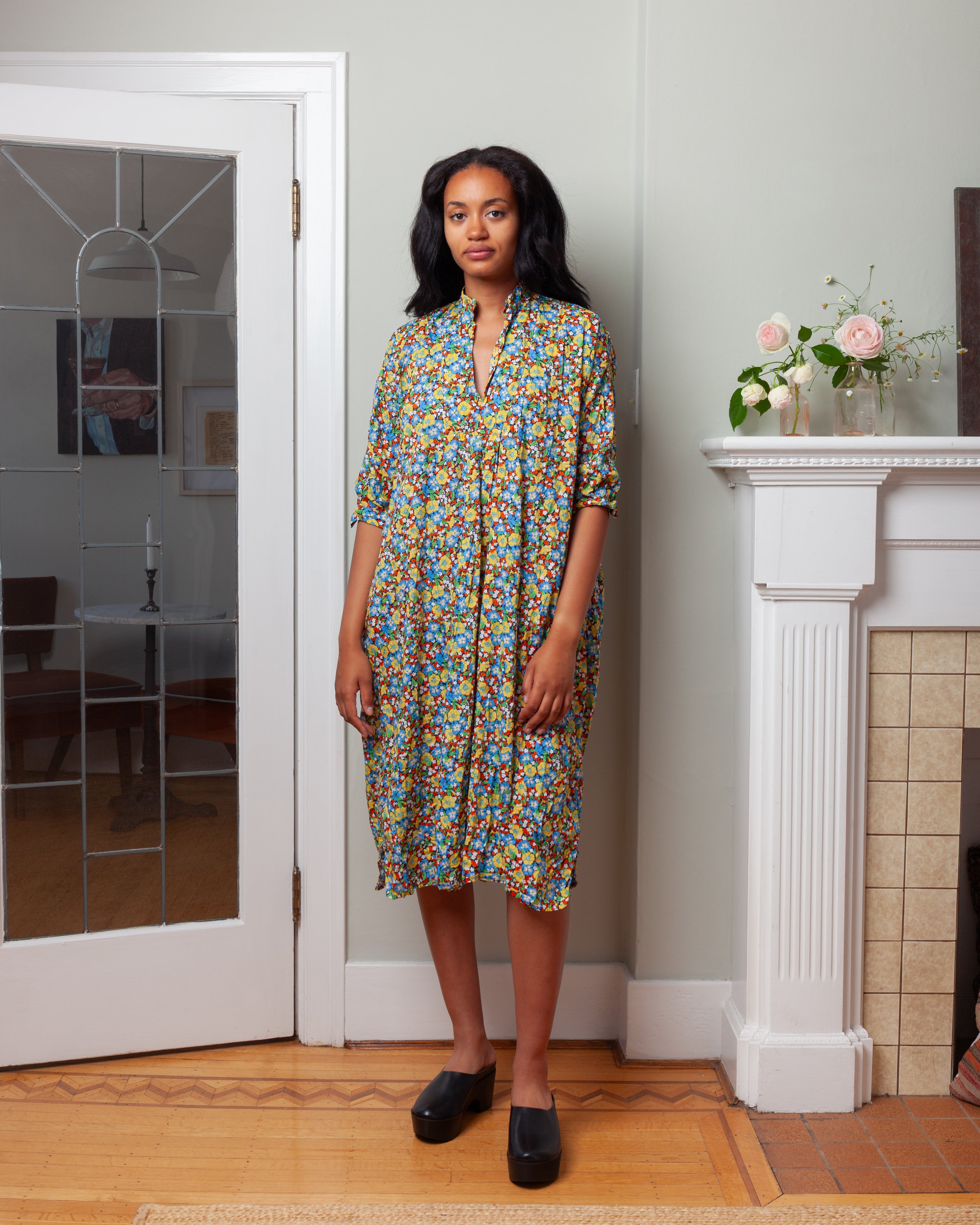 Daniela Gregis-Camicione Shirt Kora Medio 115 Lavato - Small Flowers-Shirts-Boboli-Vancouver-Canada