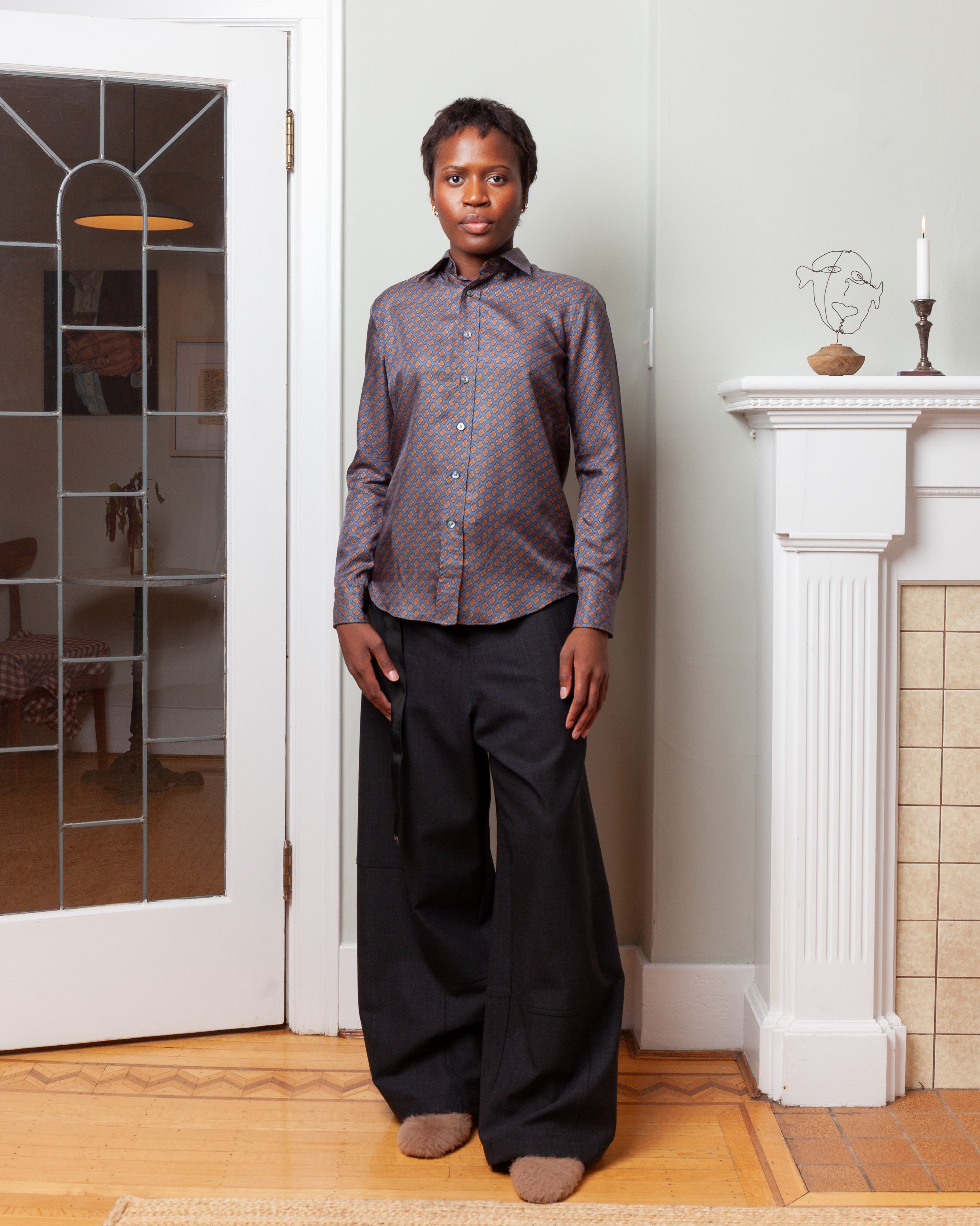 Classic Blended Shirt - Brown/Grey