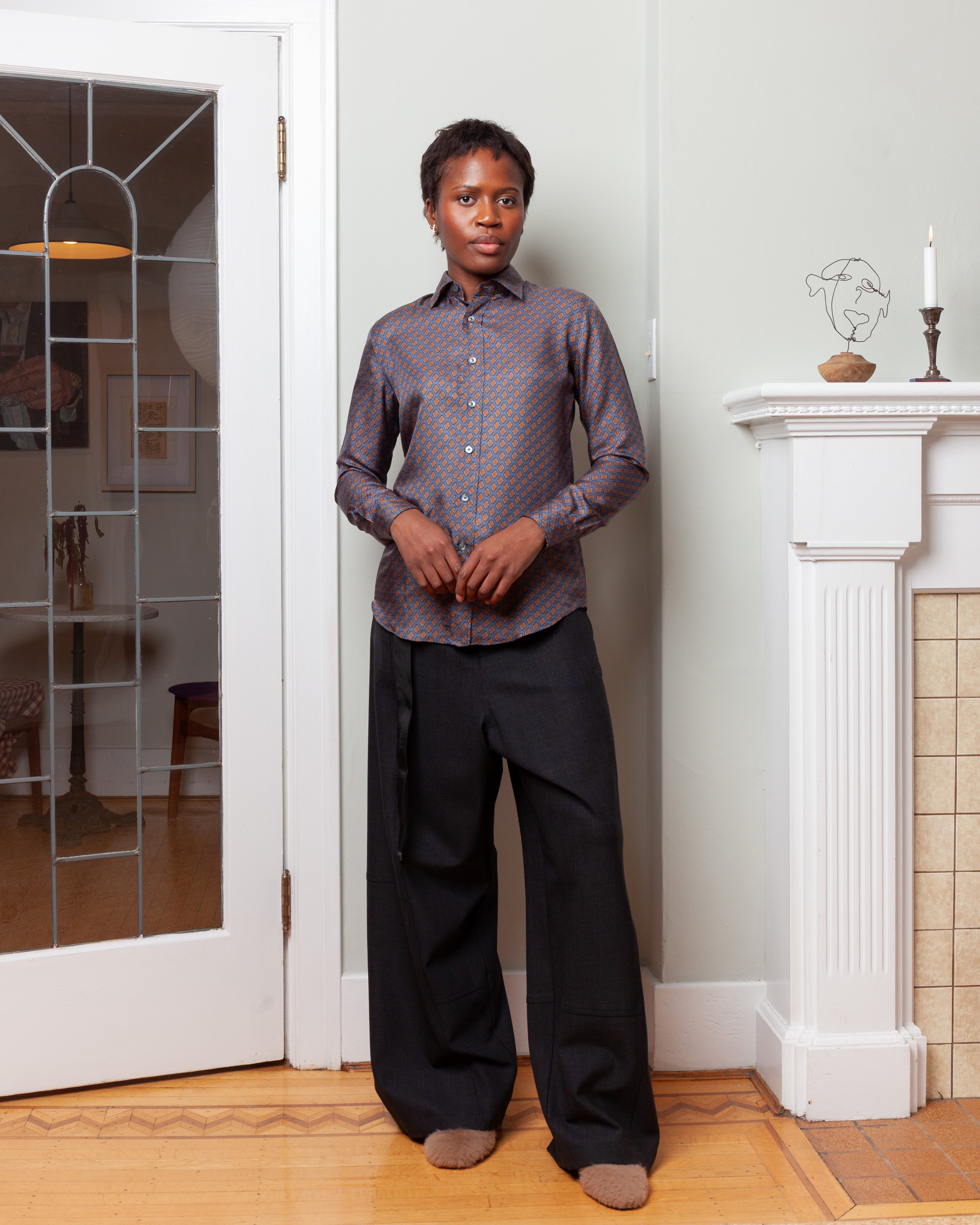 Classic Blended Shirt - Brown/Grey