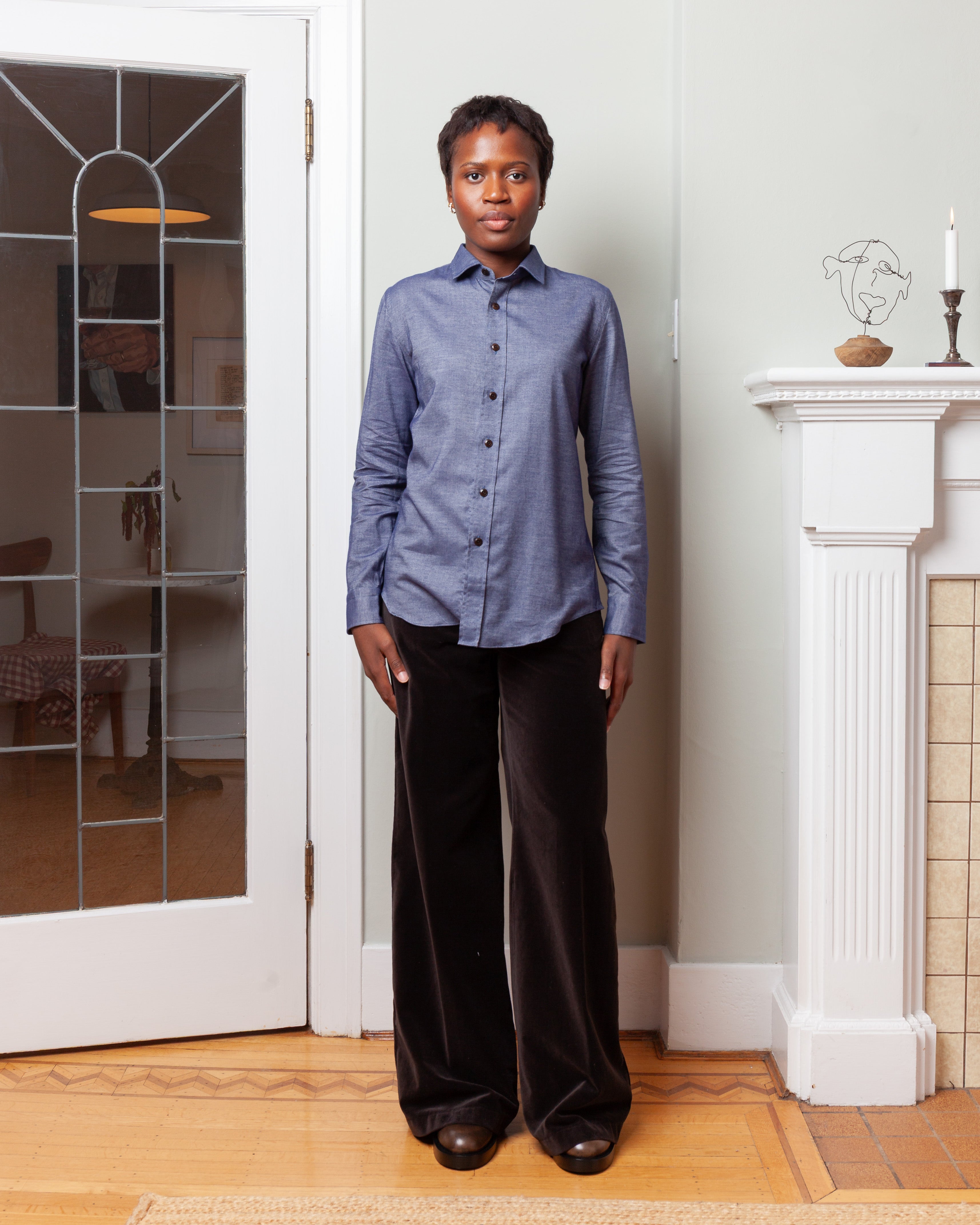 Classic Cotton Shirt - Denim Blue