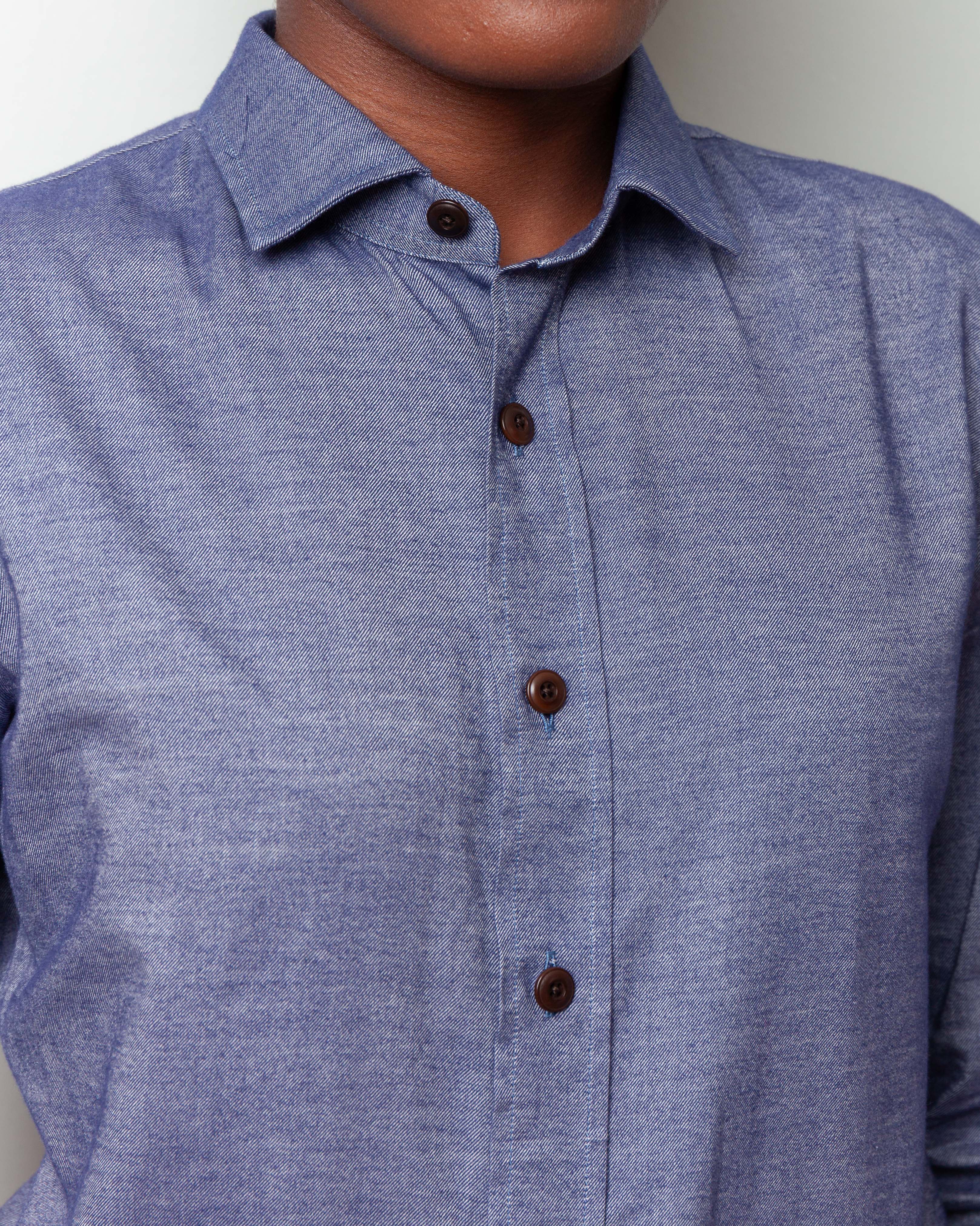 Classic Cotton Shirt - Denim Blue