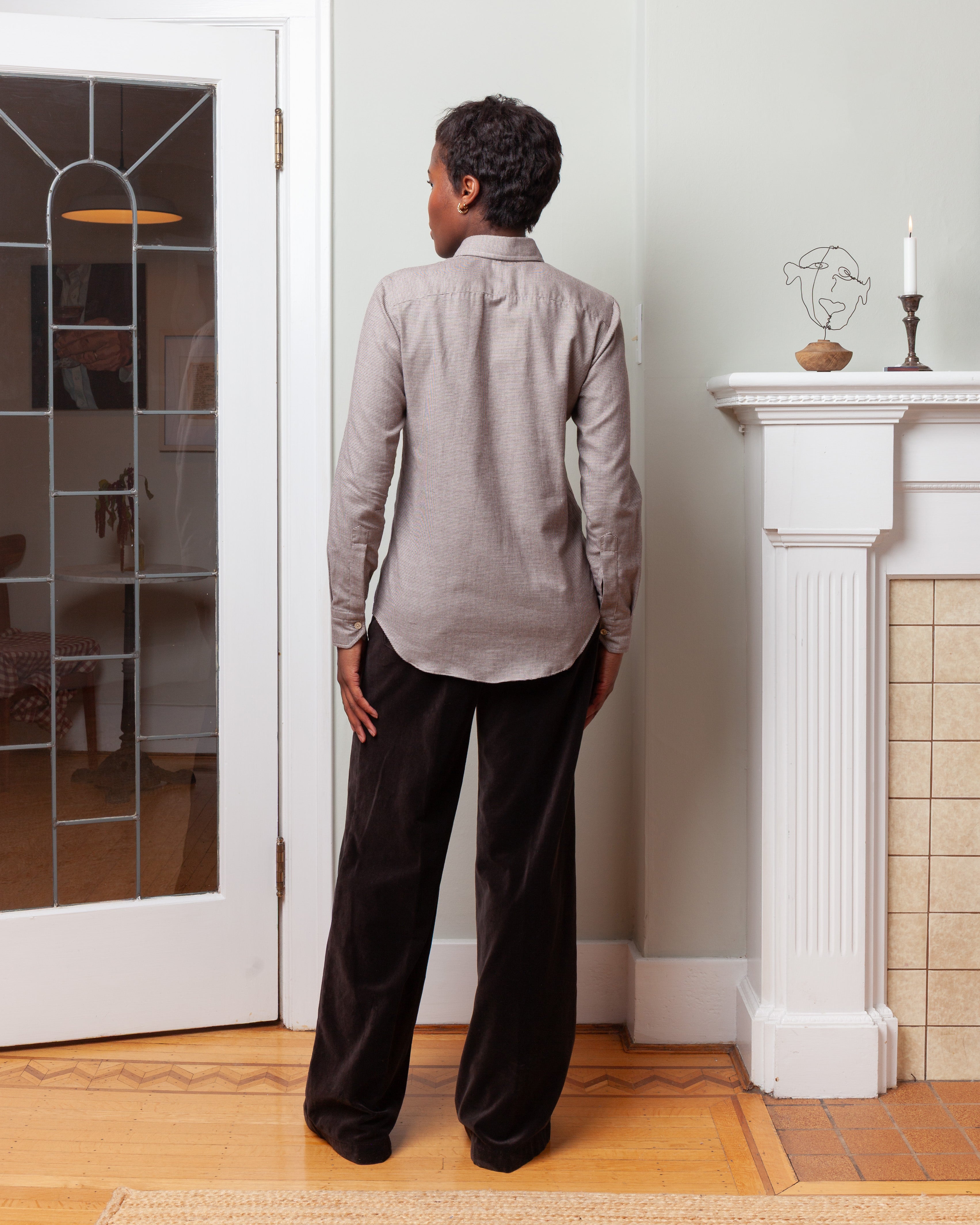 Classic Cotton Shirt - White/Brown