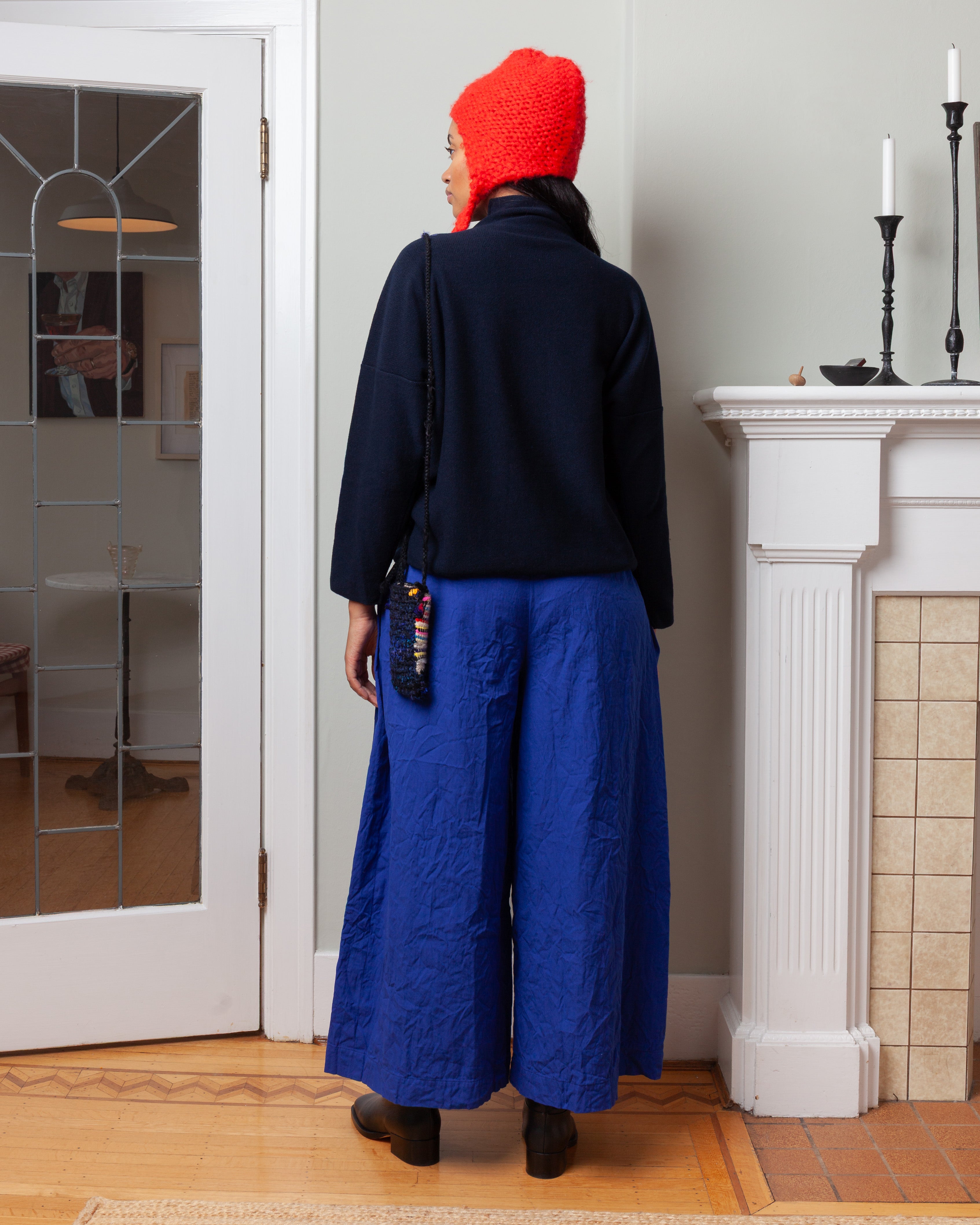 Daniela Gregis-Knitted High Neck Sweater - Navy Blue-Sweaters-Boboli-Vancouver-Canada