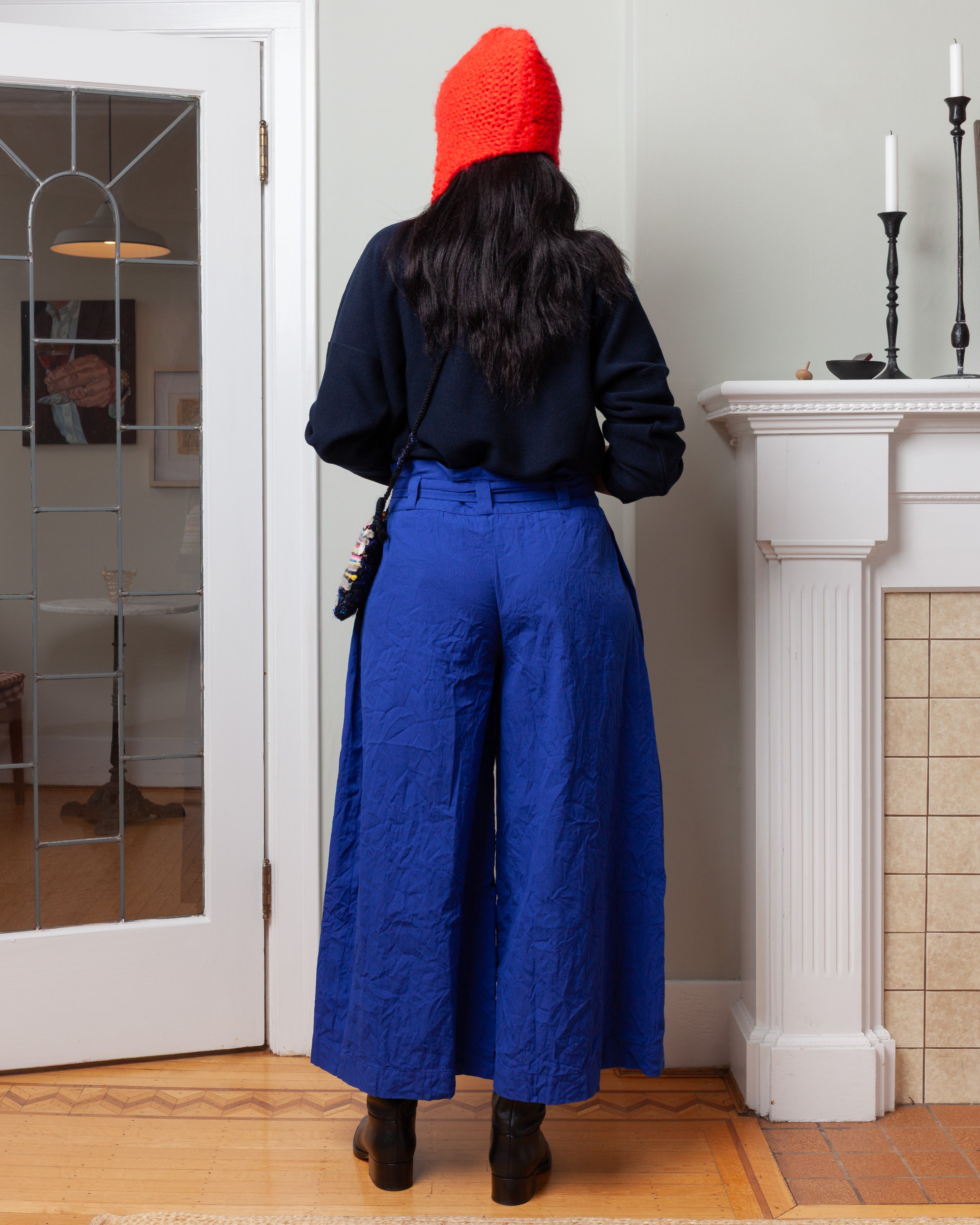 Daniela Gregis-Washed Two-Fold Trousers - Electric Blue-Pants-Boboli-Vancouver-Canada