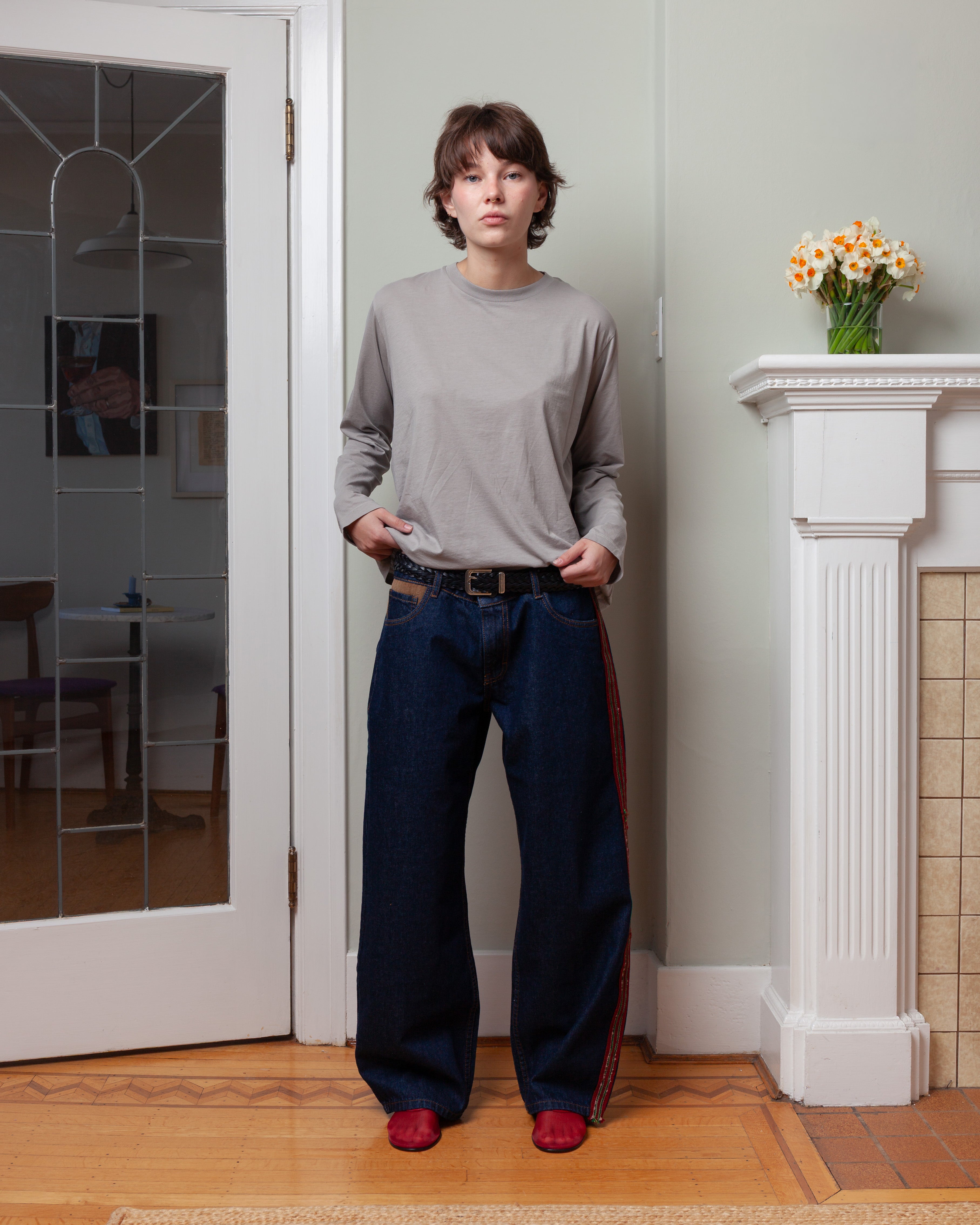 Denim w/Vintage Alpaca Tape - Indigo/Red