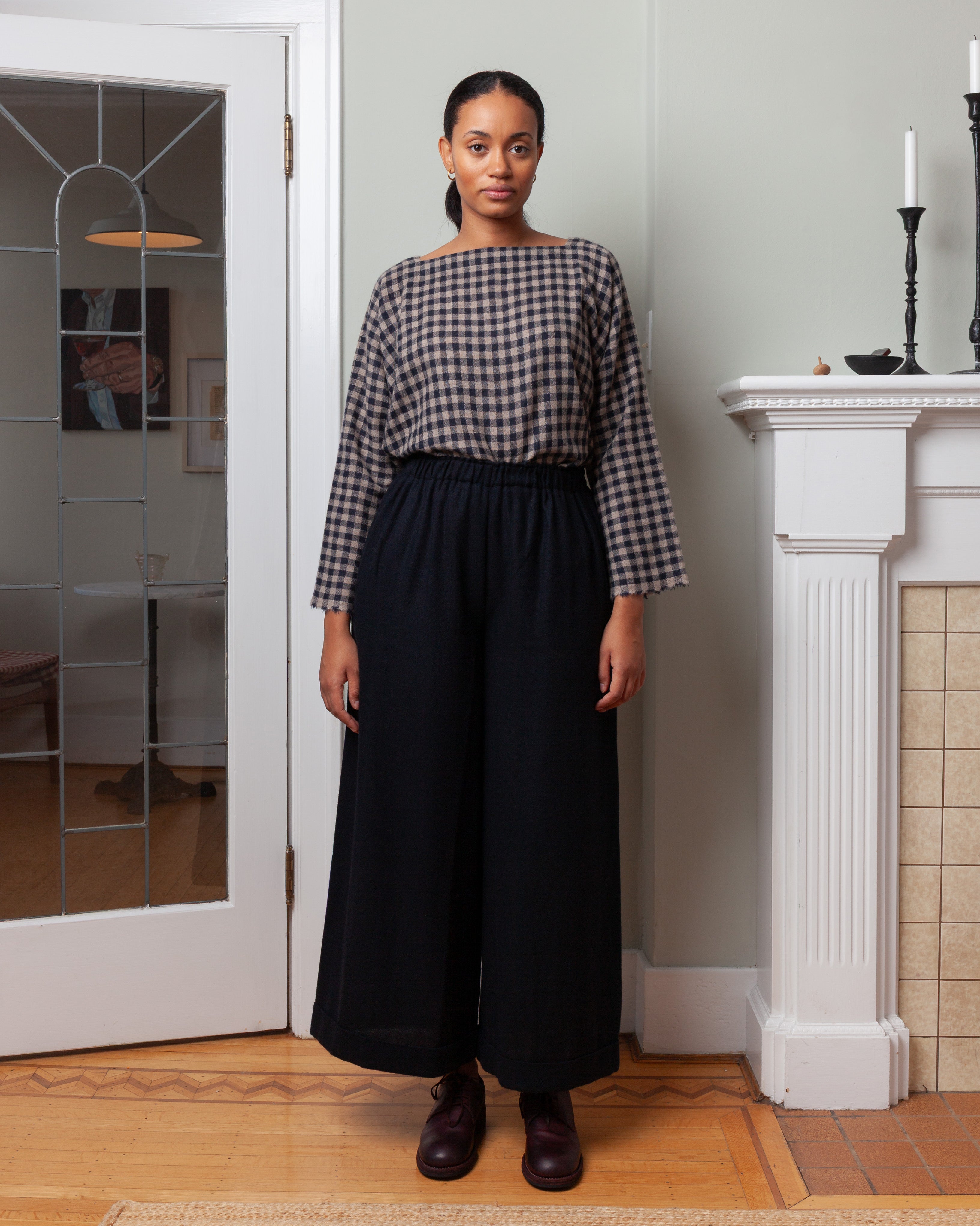 Daniela Gregis-Pajama Trousers w/Pockets - Black/Dark Blue-Pants-Boboli-Vancouver-Canada