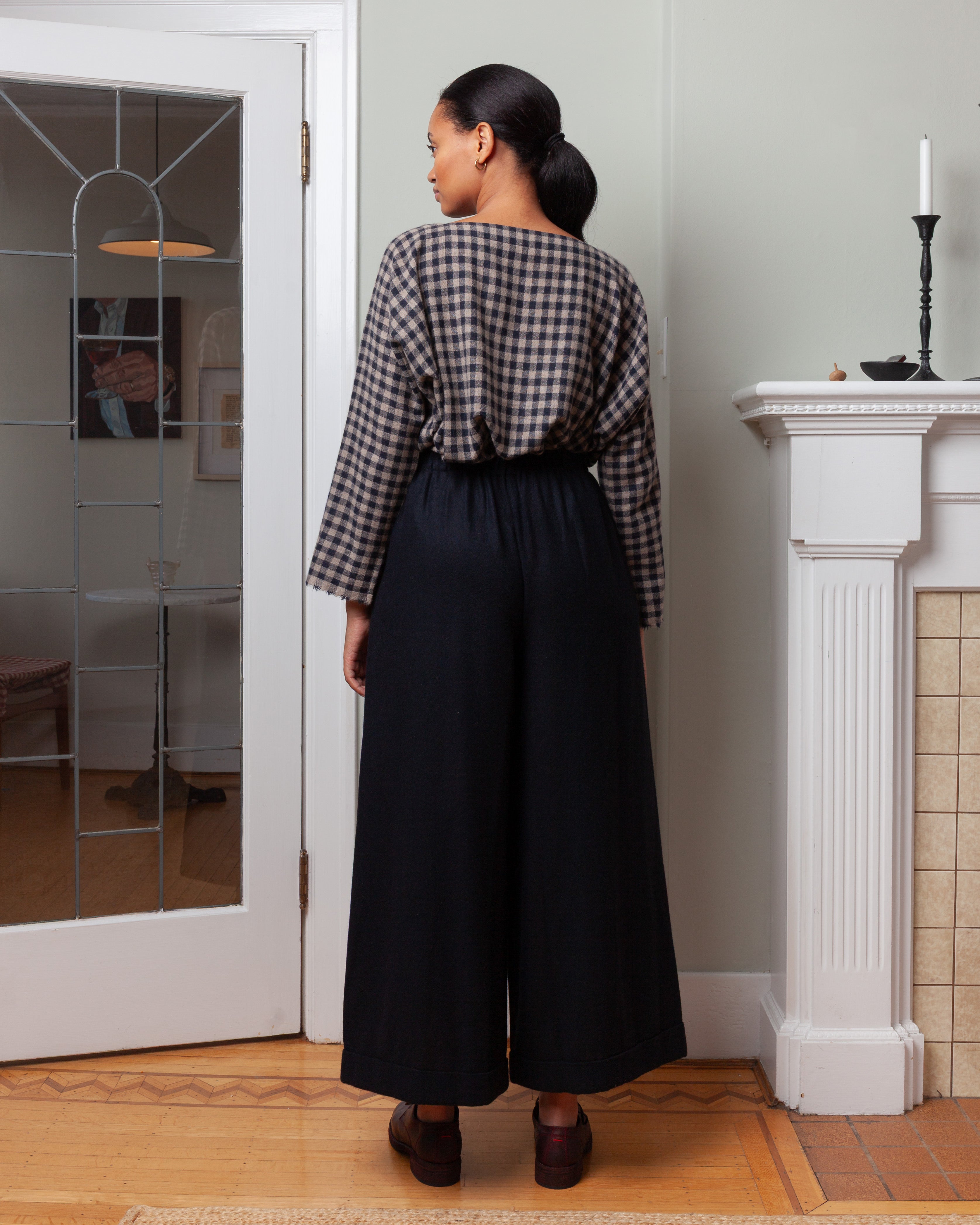 Daniela Gregis-Pajama Trousers w/Pockets - Black/Dark Blue-Pants-Boboli-Vancouver-Canada