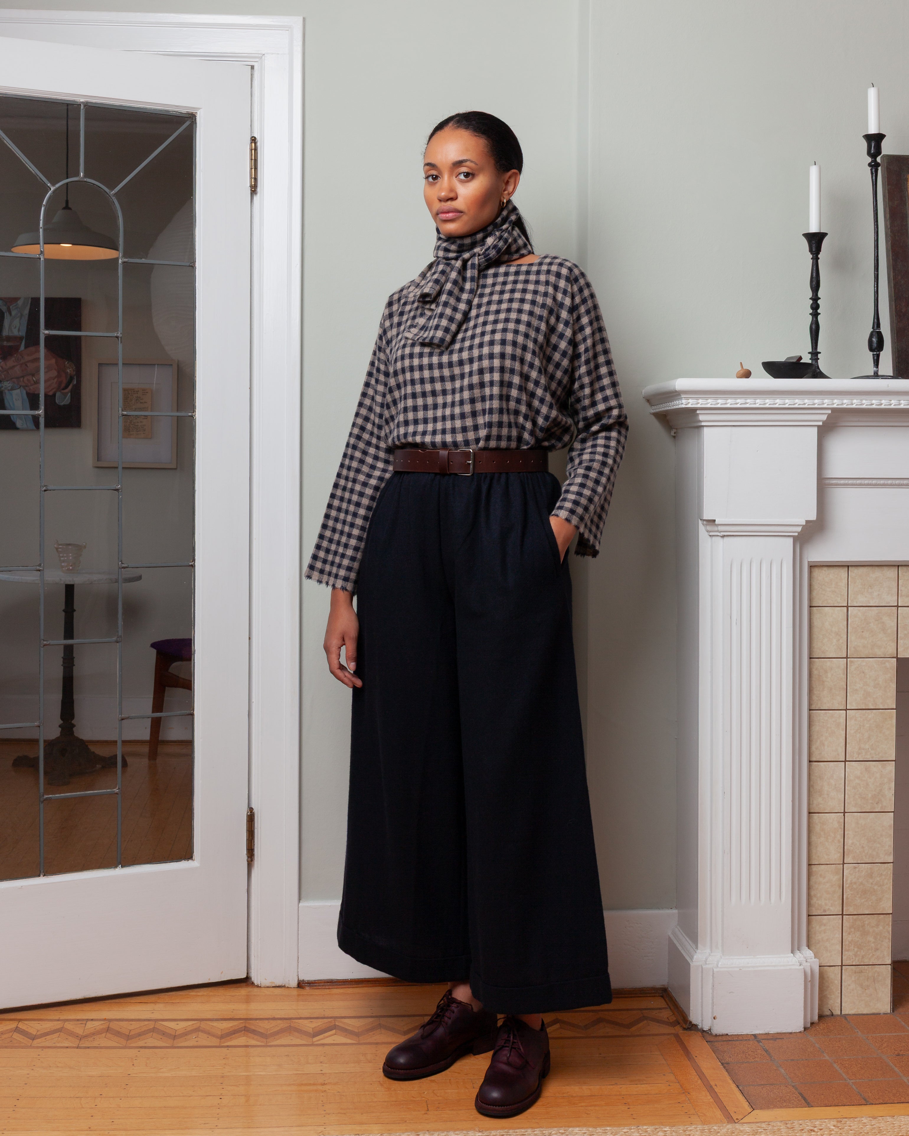 Daniela Gregis-Pajama Trousers w/Pockets - Black/Dark Blue-Pants-Boboli-Vancouver-Canada