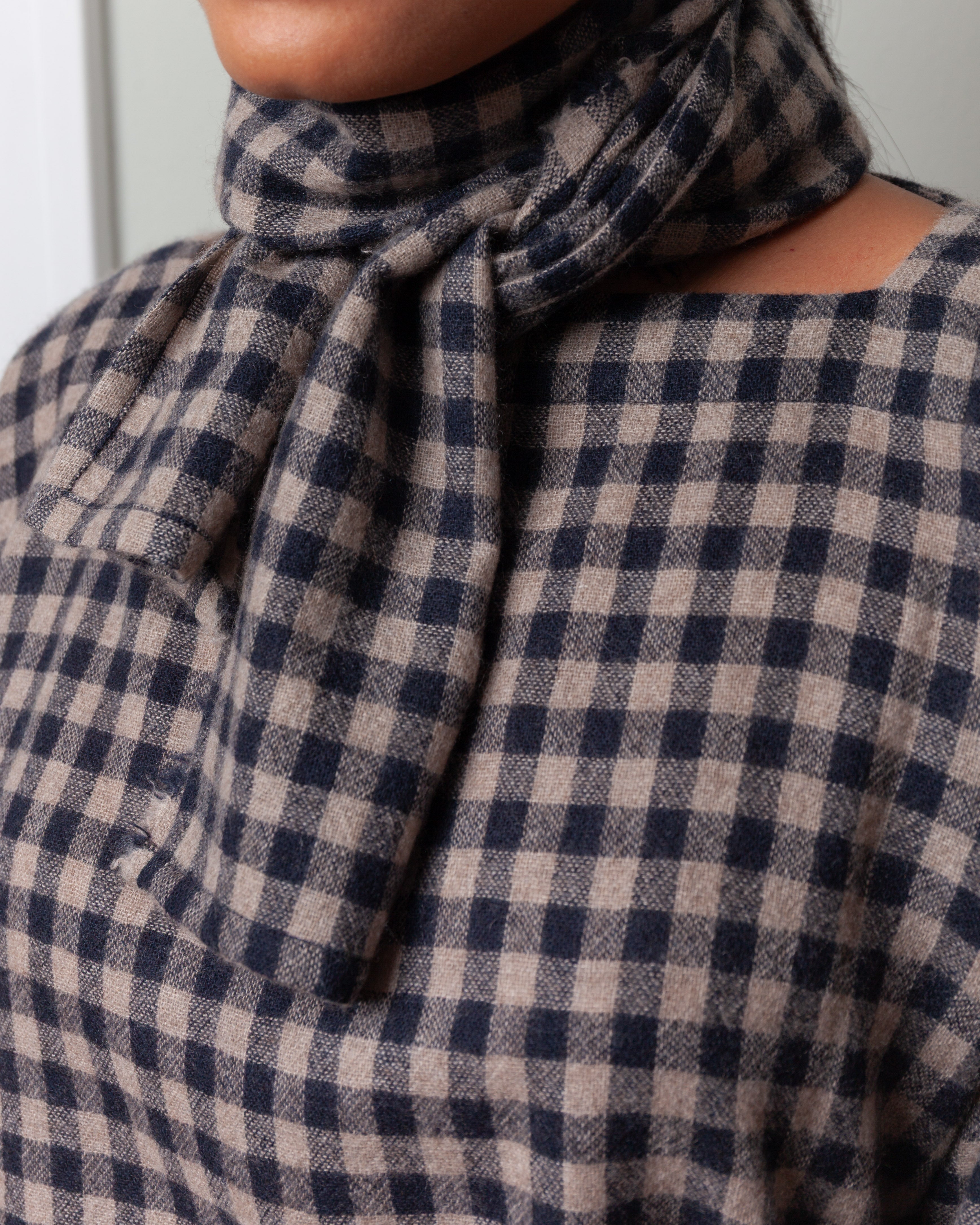 Daniela Gregis-Square Tight Shirt - Brown/Dark Blue-Shirts-Boboli-Vancouver-Canada