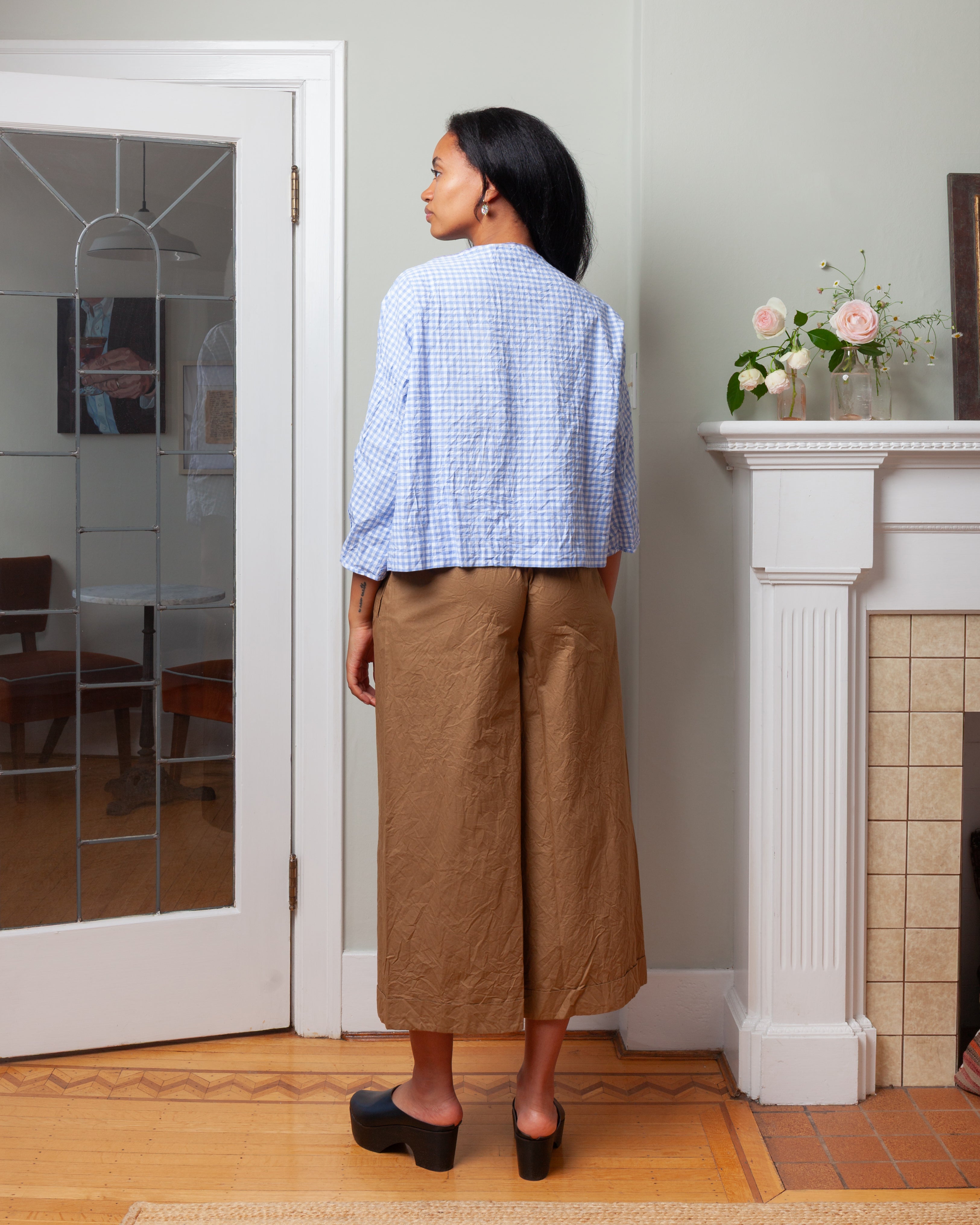 Daniela Gregis-Pantalone Trousers Pigiama Tasche Lavato - Dark Natural-Pants-Boboli-Vancouver-Canada