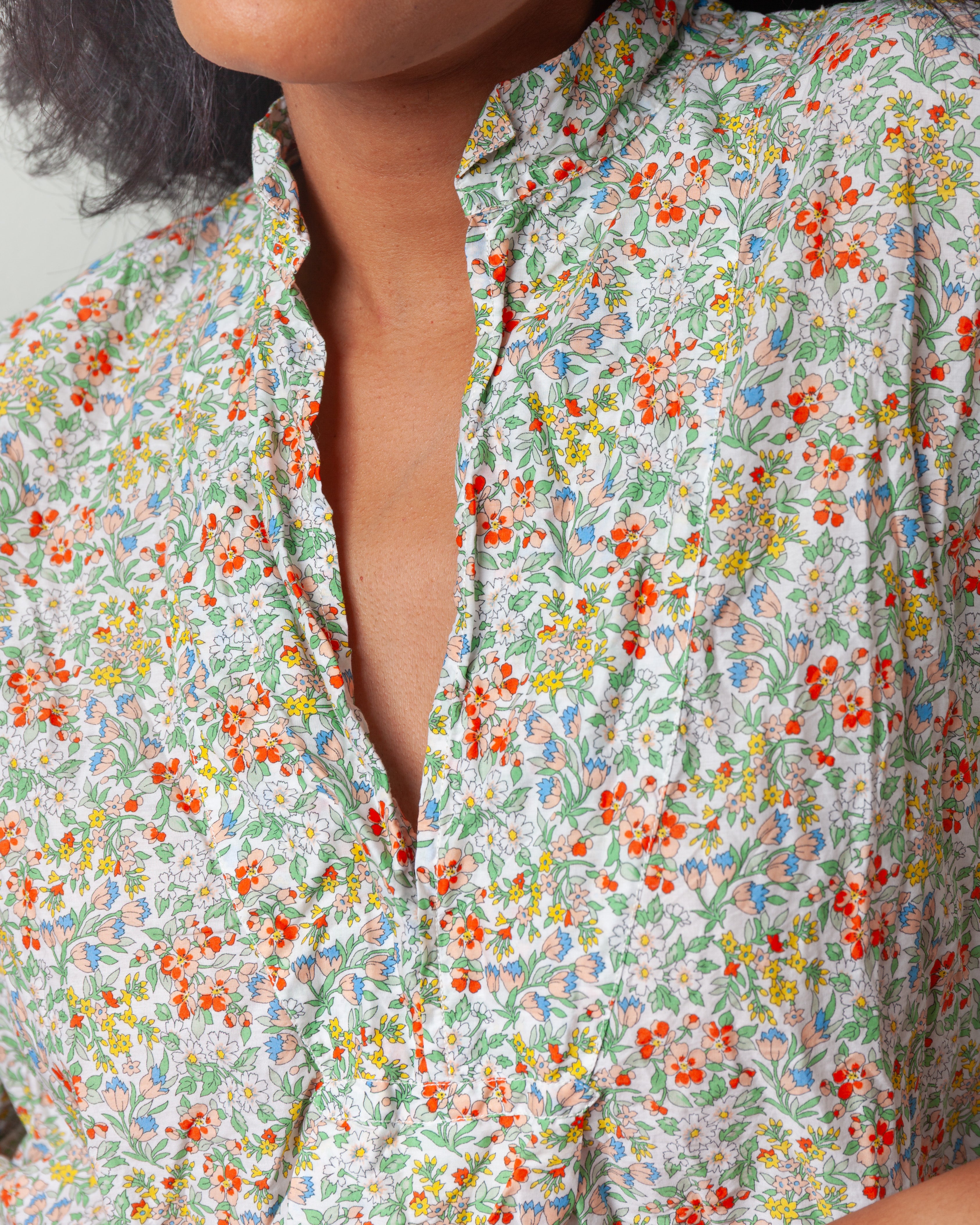 Daniela Gregis-Camicione Shirt Kora Estate Lavato - Small Flowers-Shirts-Boboli-Vancouver-Canada