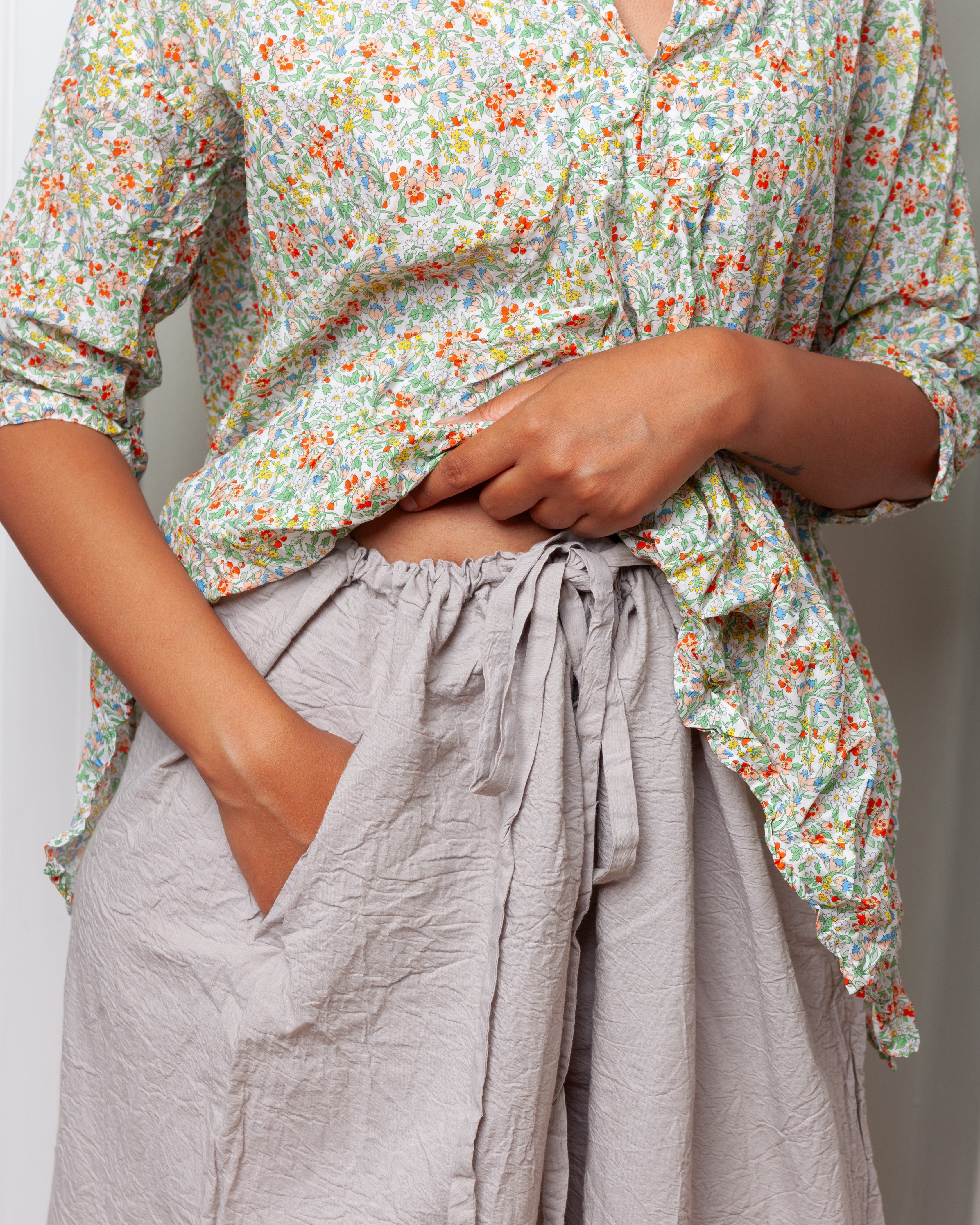 Daniela Gregis-Pantalone Trousers Tognon Tasche Largo Cm Fondo 105 Lavato - Natural-Pants-Boboli-Vancouver-Canada