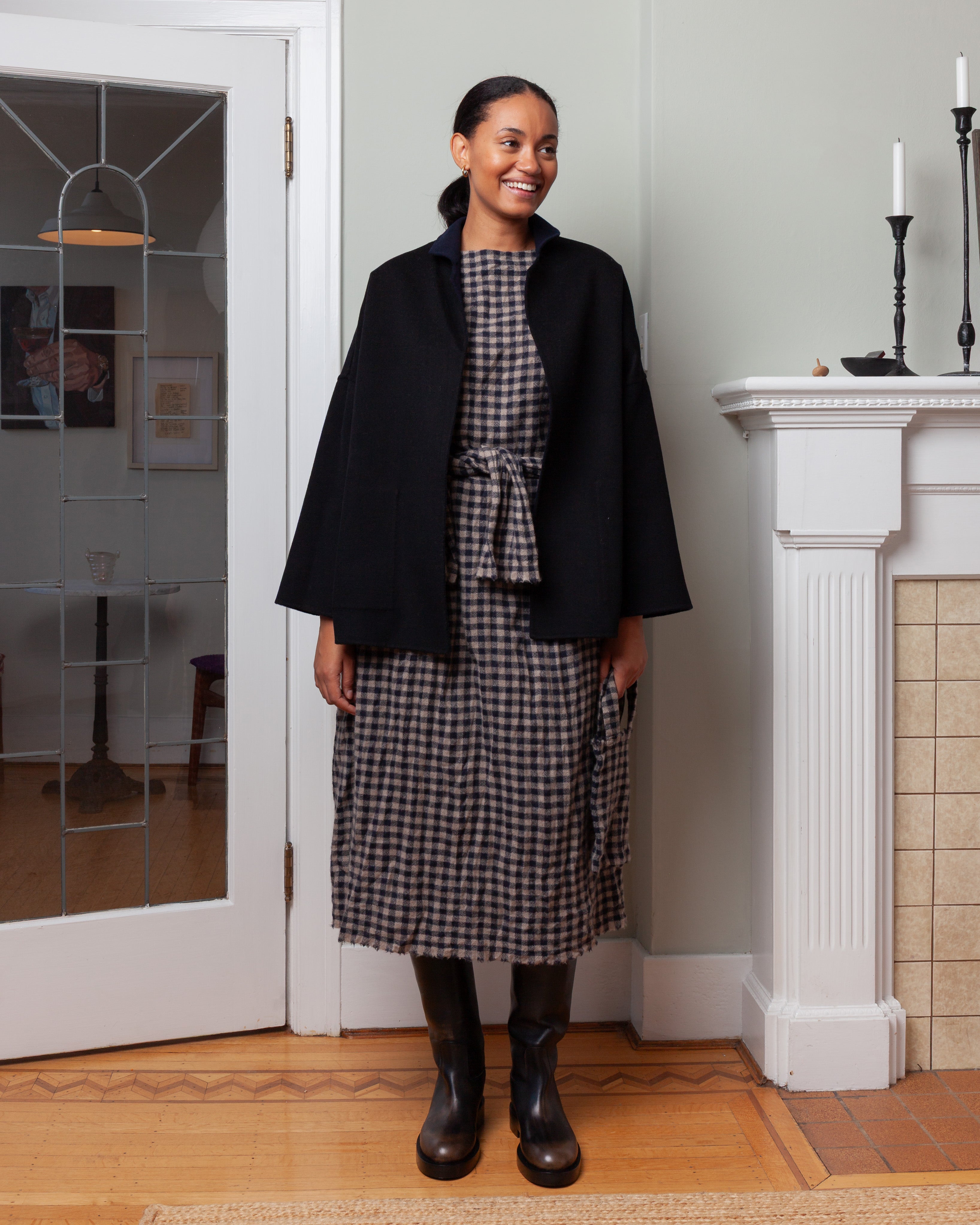 Daniela Gregis-Gladiolus Double Jeroni Jacket - Blue Black-Jackets-Boboli-Vancouver-Canada