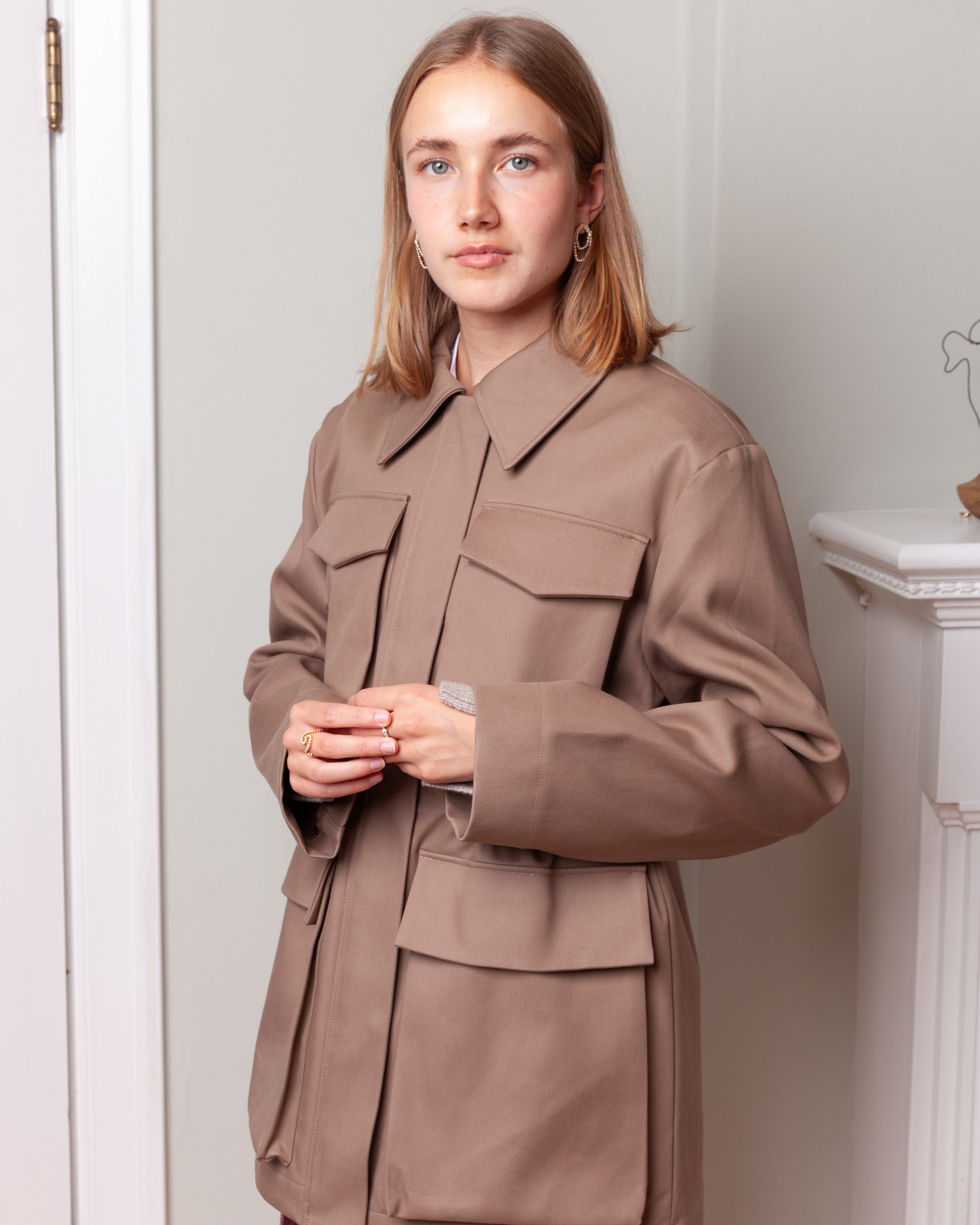 Rohe-Field Jacket w/Waist Adjuster - Clay-Jackets-Boboli-Vancouver-Canada