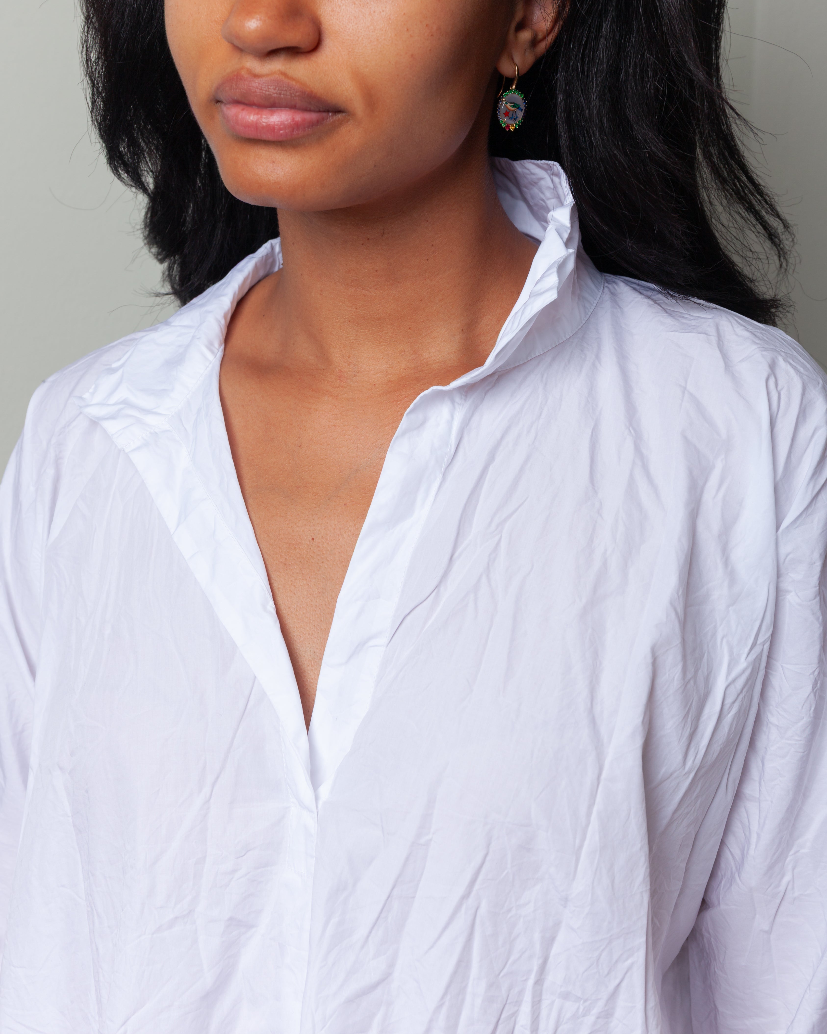 Daniela Gregis-Camicia Shirt Spicchi Colletto Lavata - Optical White-Shirts-Boboli-Vancouver-Canada