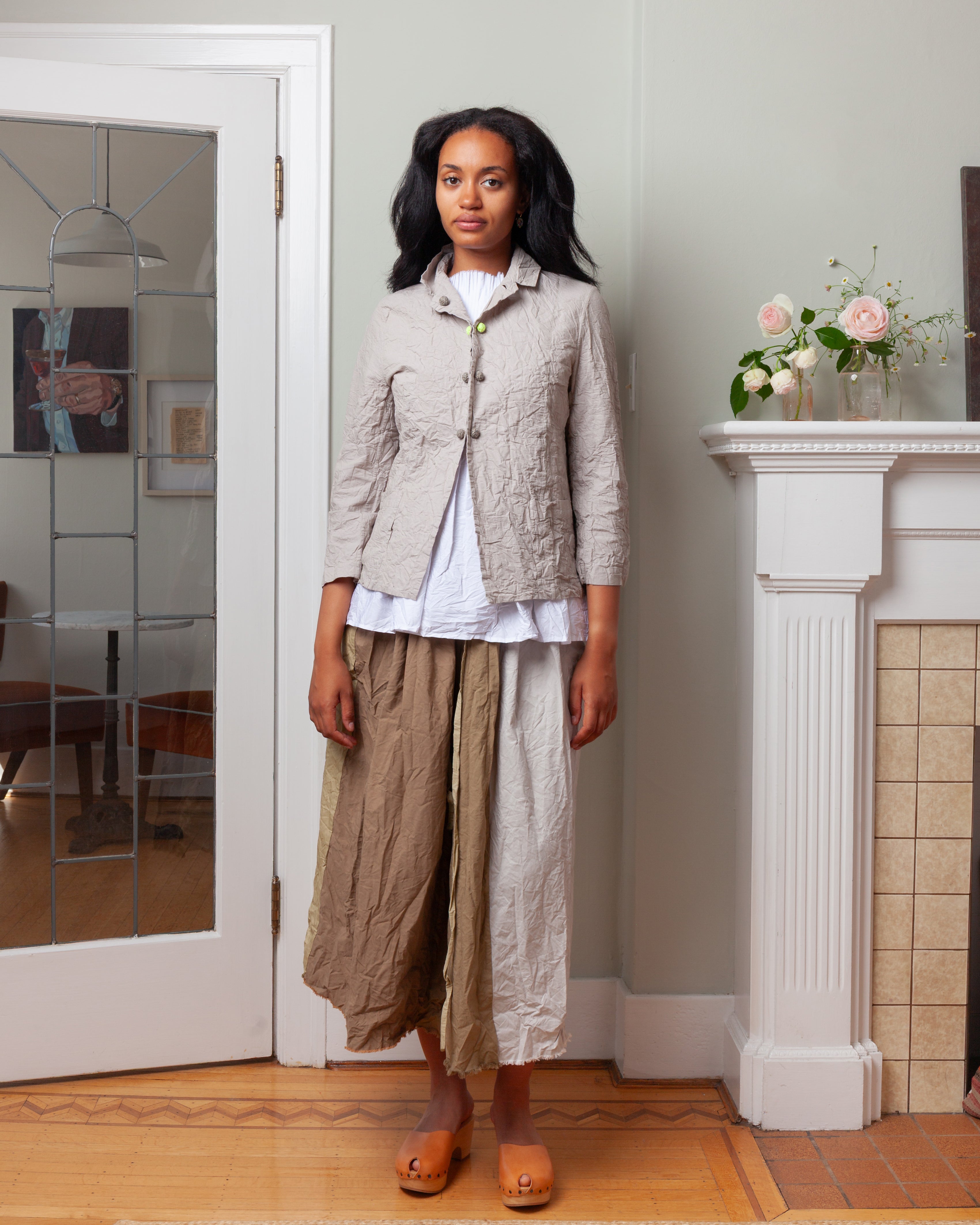 Daniela Gregis-Gonna Skirt Coulisse Riga Verticale Lavata - Natural-Skirts-Boboli-Vancouver-Canada