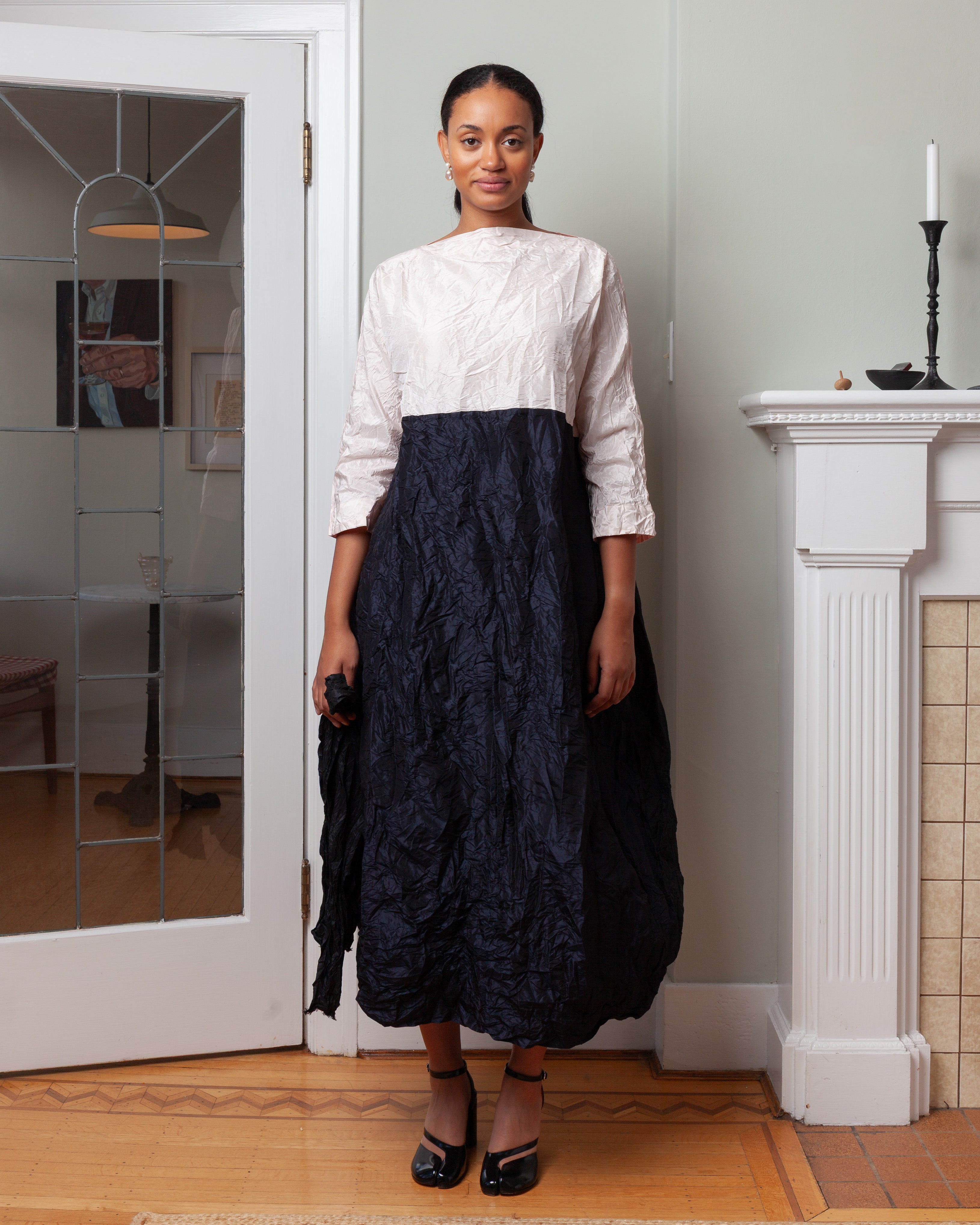 Daniela Gregis-Half White Washed Dress - Pink Black-Dresses-Boboli-Vancouver-Canada