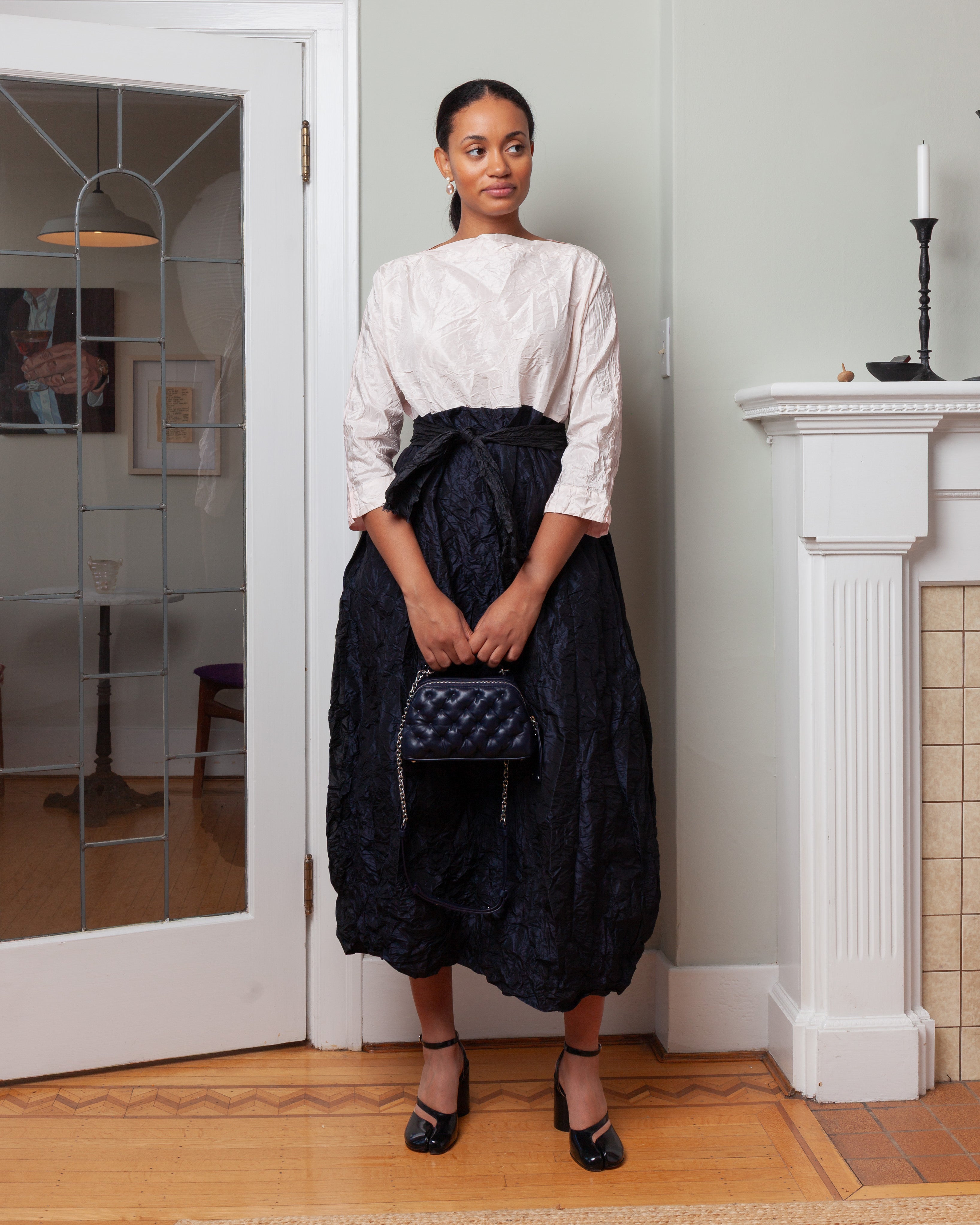 Daniela Gregis-Half White Washed Dress - Pink Black-Dresses-Boboli-Vancouver-Canada