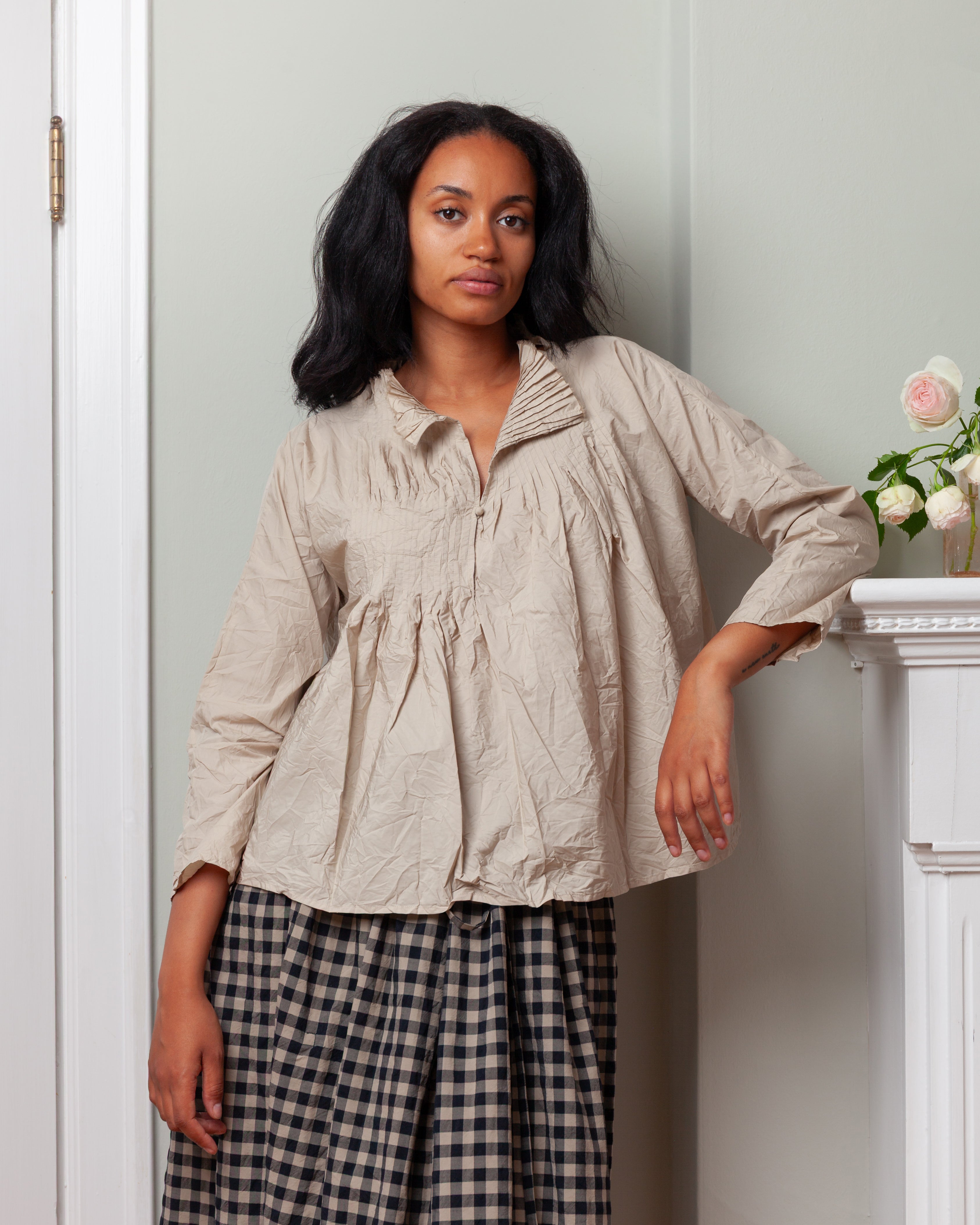 Daniela Gregis-Giacca Jacket Plit Lavata - Natural Paper-Jackets-Boboli-Vancouver-Canada