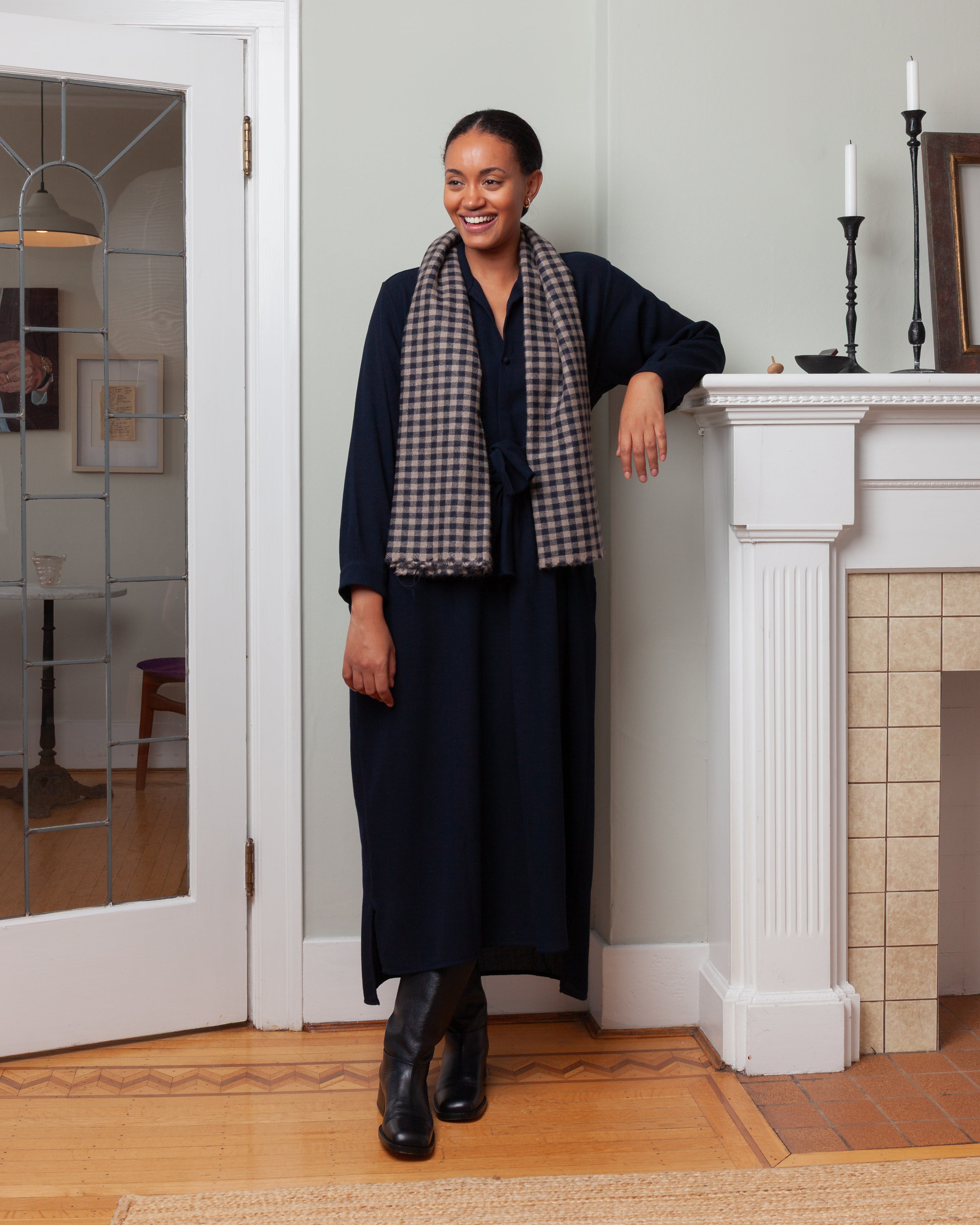 Daniela Gregis-Shawl - Brown/Dark Blue-Tops-Boboli-Vancouver-Canada