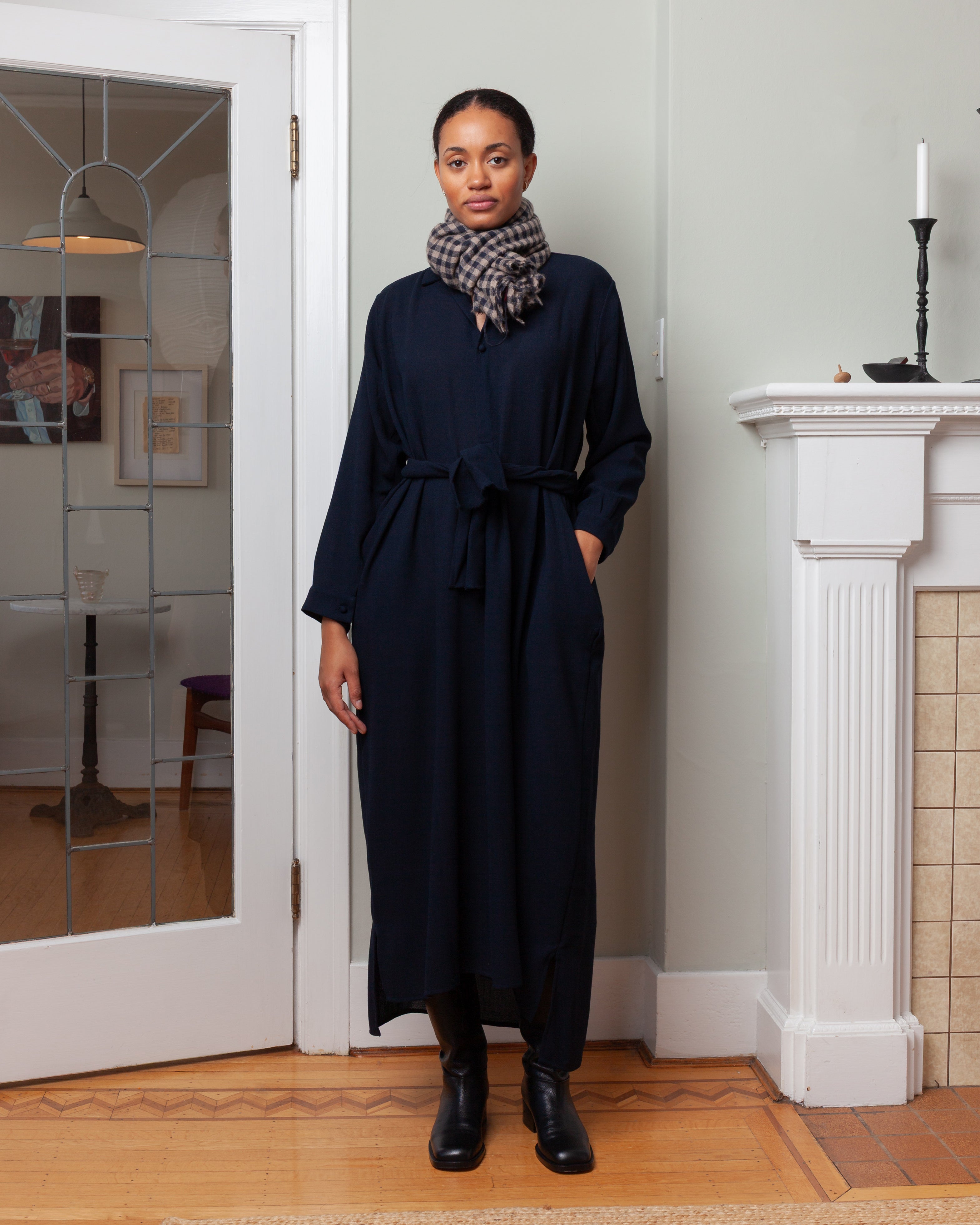 Daniela Gregis-Shawl - Brown/Dark Blue-Tops-Boboli-Vancouver-Canada