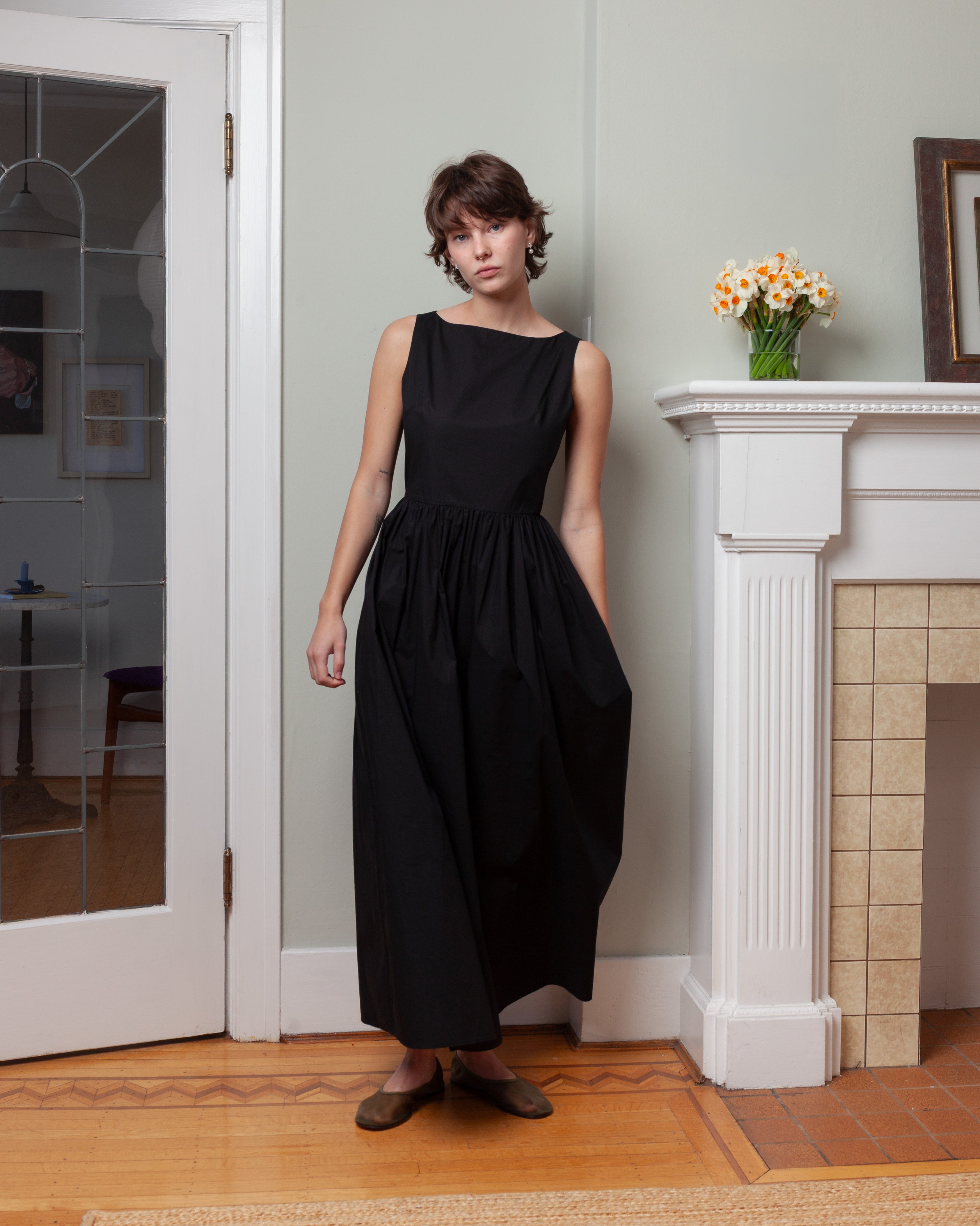 Vis A Vis-Cotton Tie Back Dress - Black-Dresses-Boboli-Vancouver-Canada
