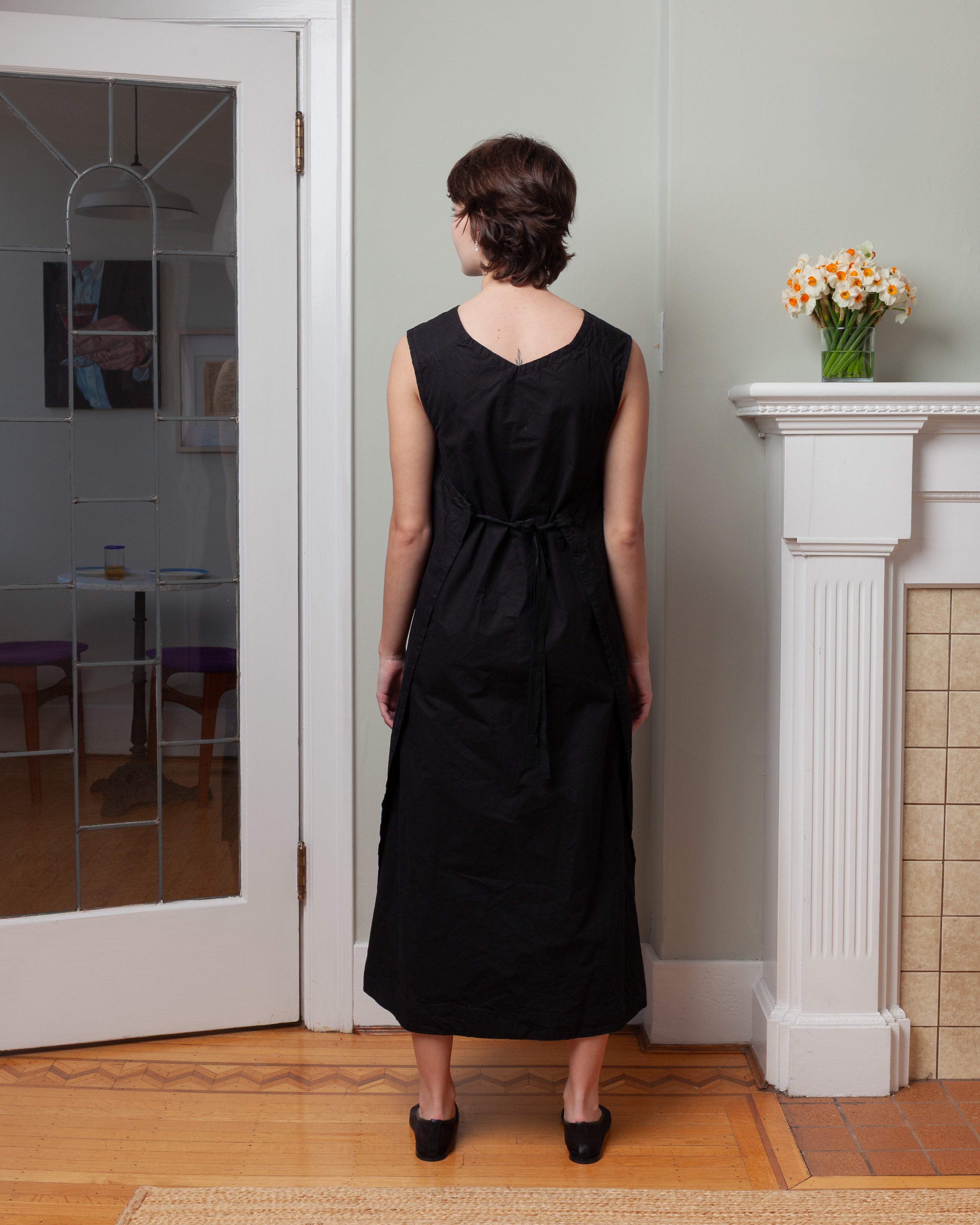 Casey Casey-Tablier Dress - Tough Poplin - Black-Dresses-Boboli-Vancouver-Canada