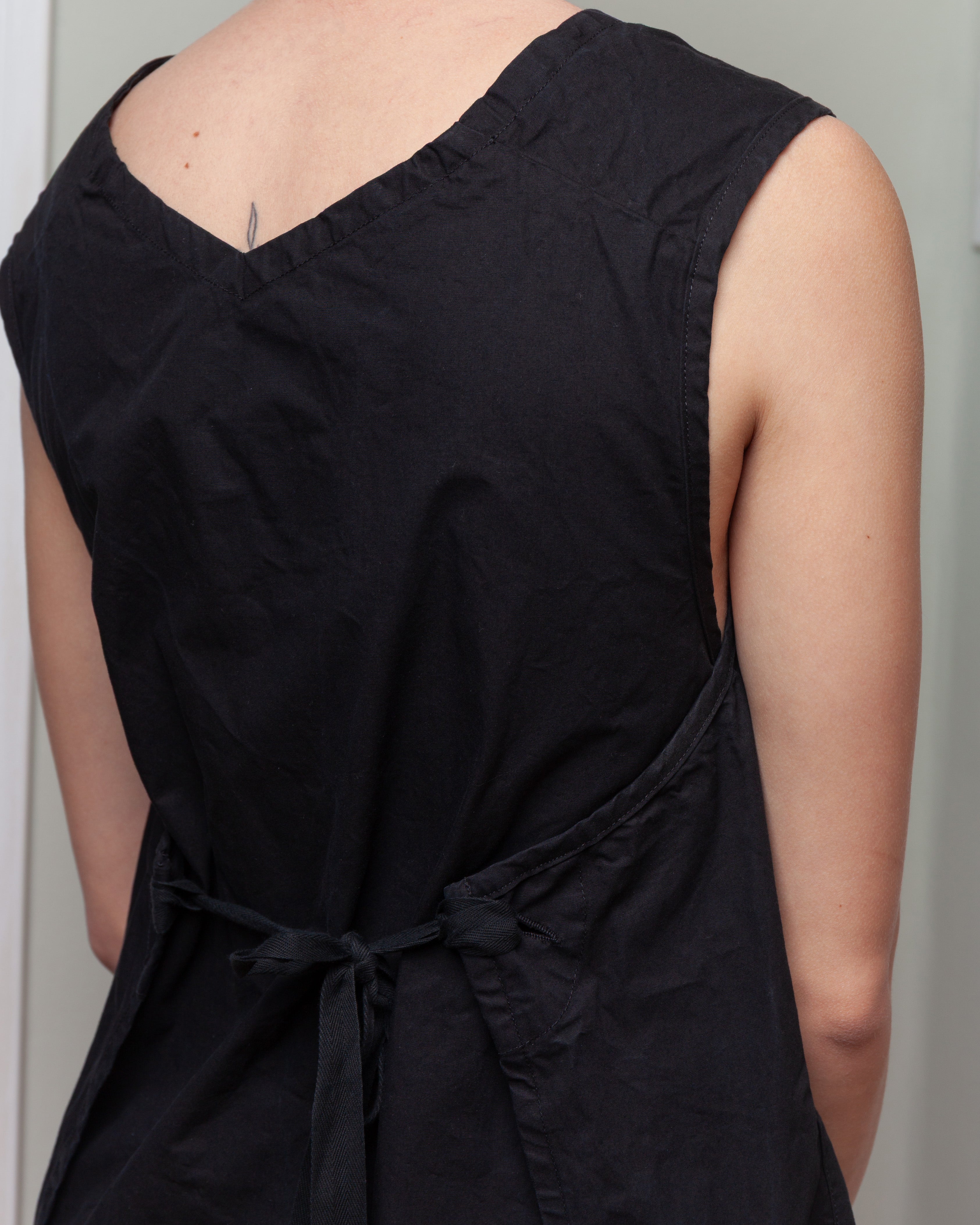 Casey Casey-Tablier Dress - Tough Poplin - Black-Dresses-Boboli-Vancouver-Canada