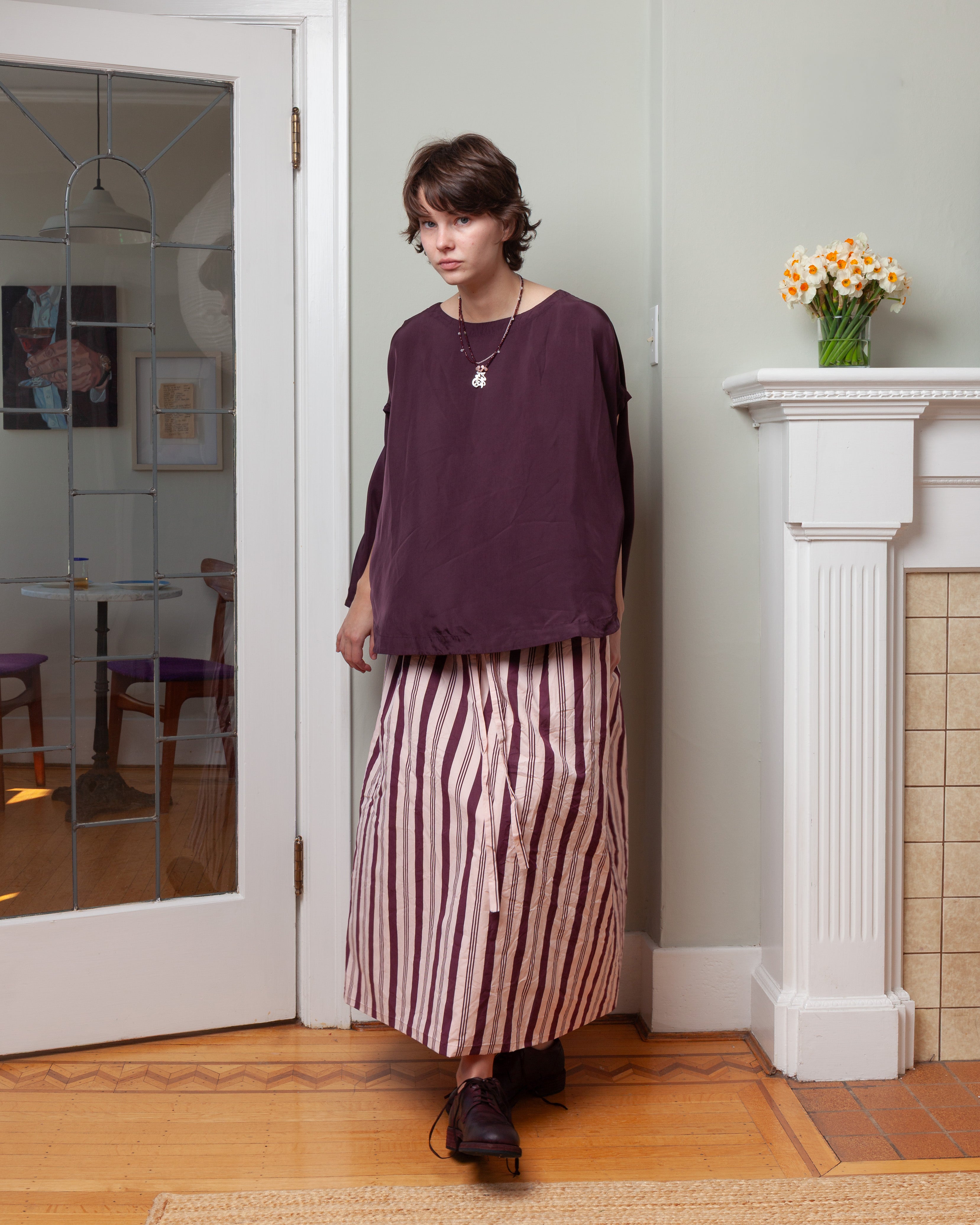 Casey Casey-Big Square Skirt - Card Stripe - Stripe-Skirts-Boboli-Vancouver-Canada