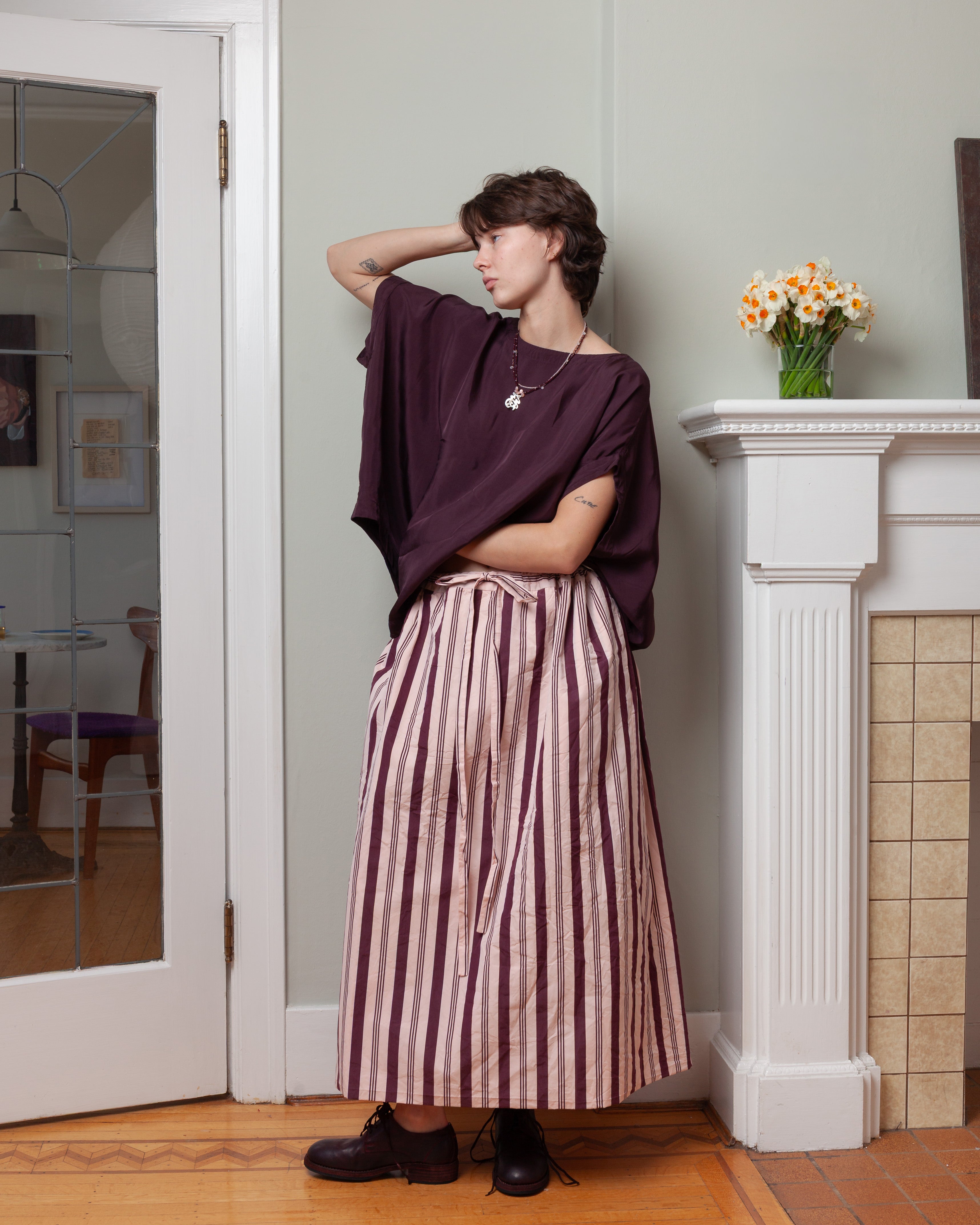 Casey Casey-Big Square Skirt - Card Stripe - Stripe-Skirts-Boboli-Vancouver-Canada