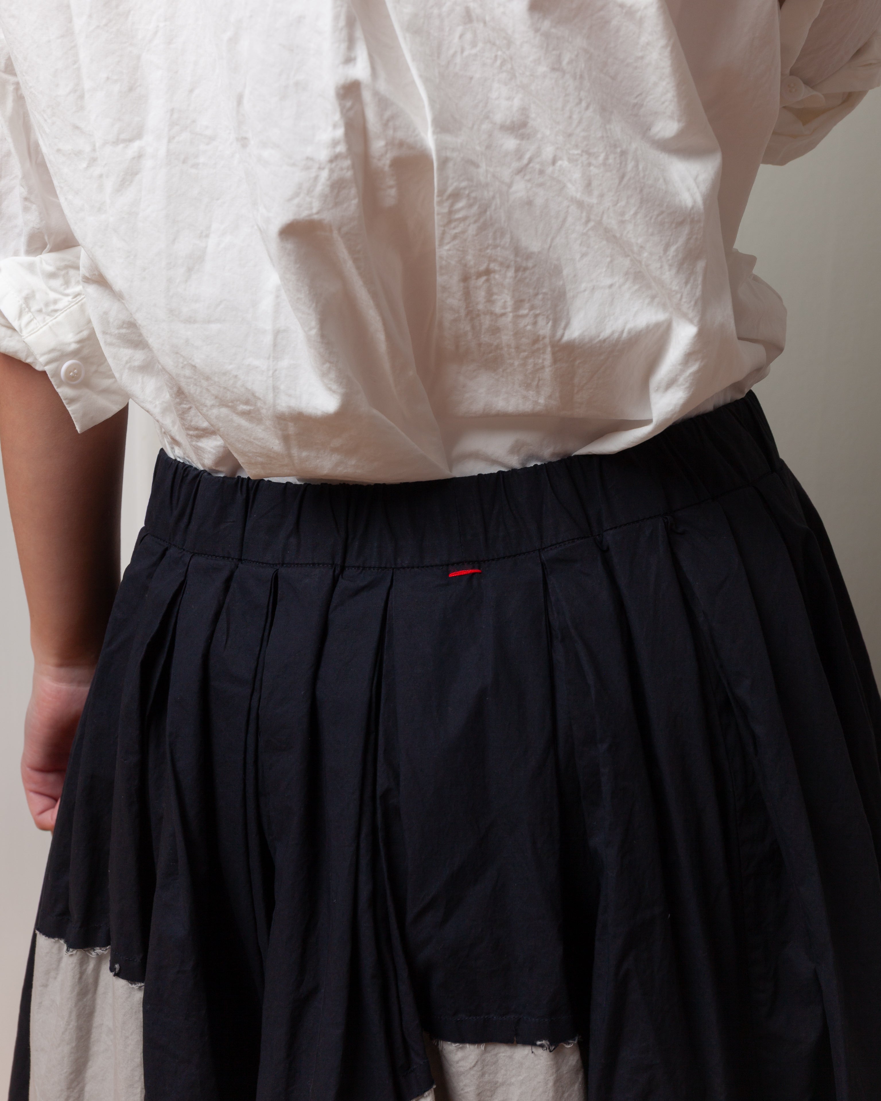 Casey Casey-Arch Skirt - Mixed Fabrics - Black-Skirts-Boboli-Vancouver-Canada