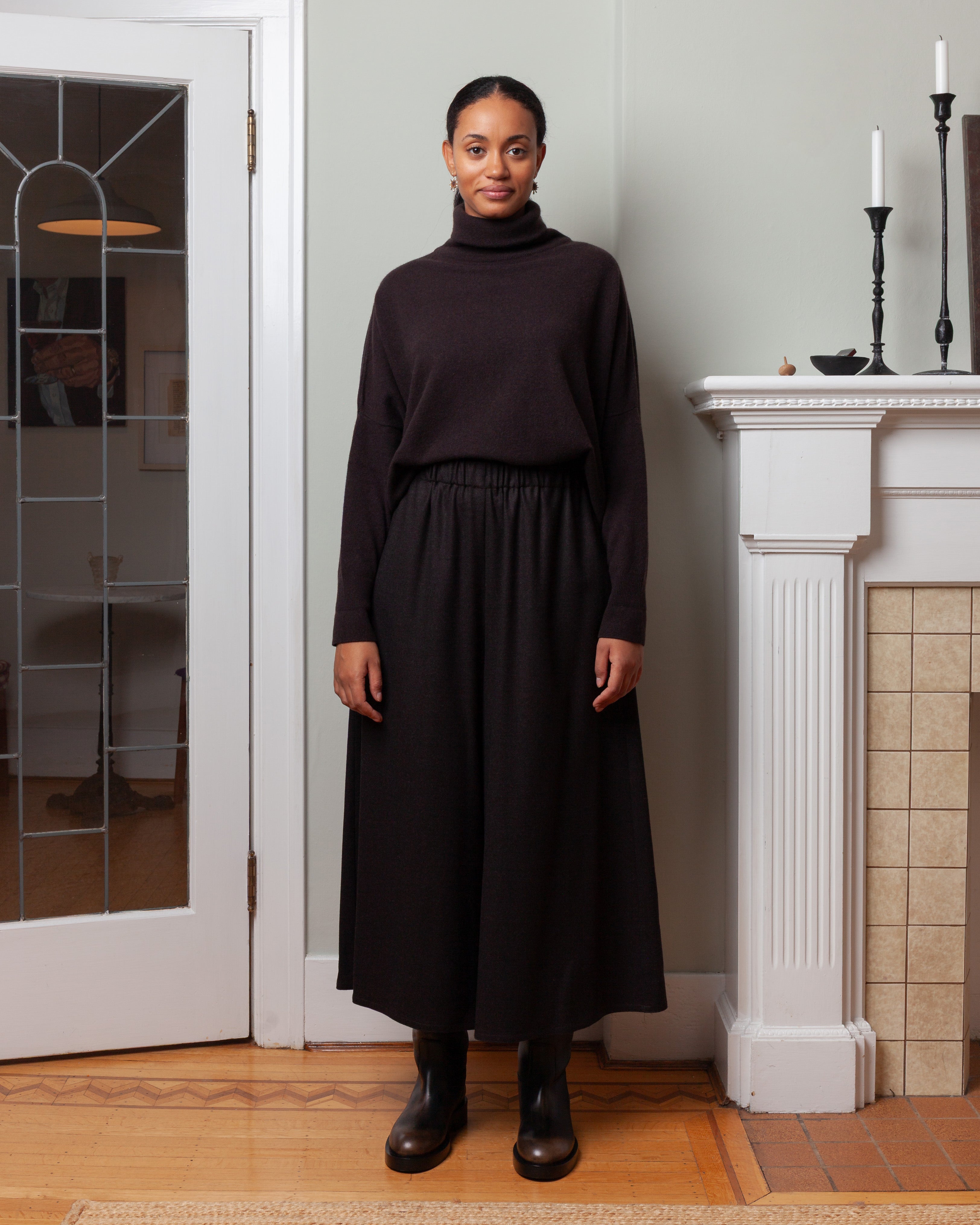 Gaucho Pants Flanella - Ebony