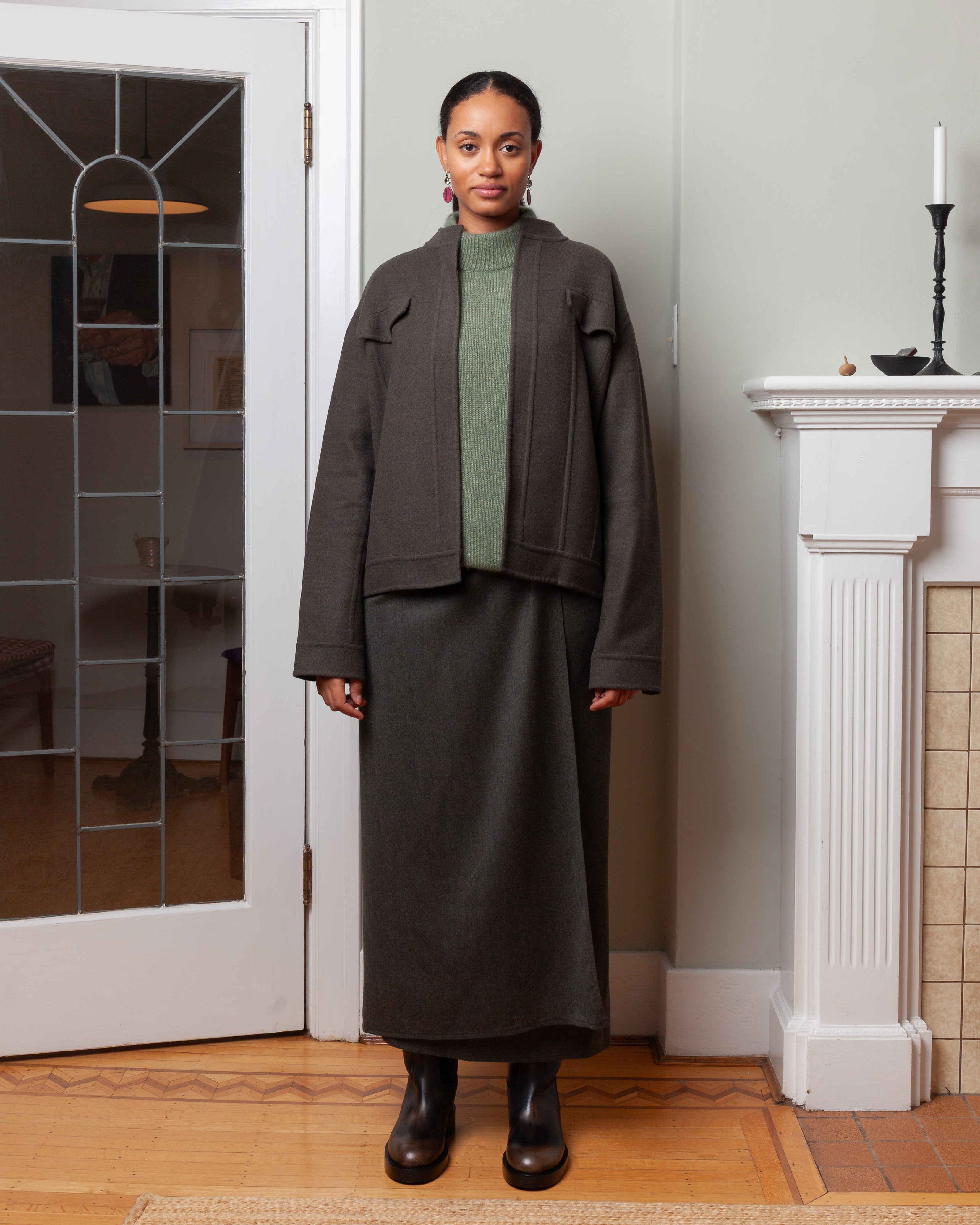 Jean Jacket Doubleface Panno Wool - Military