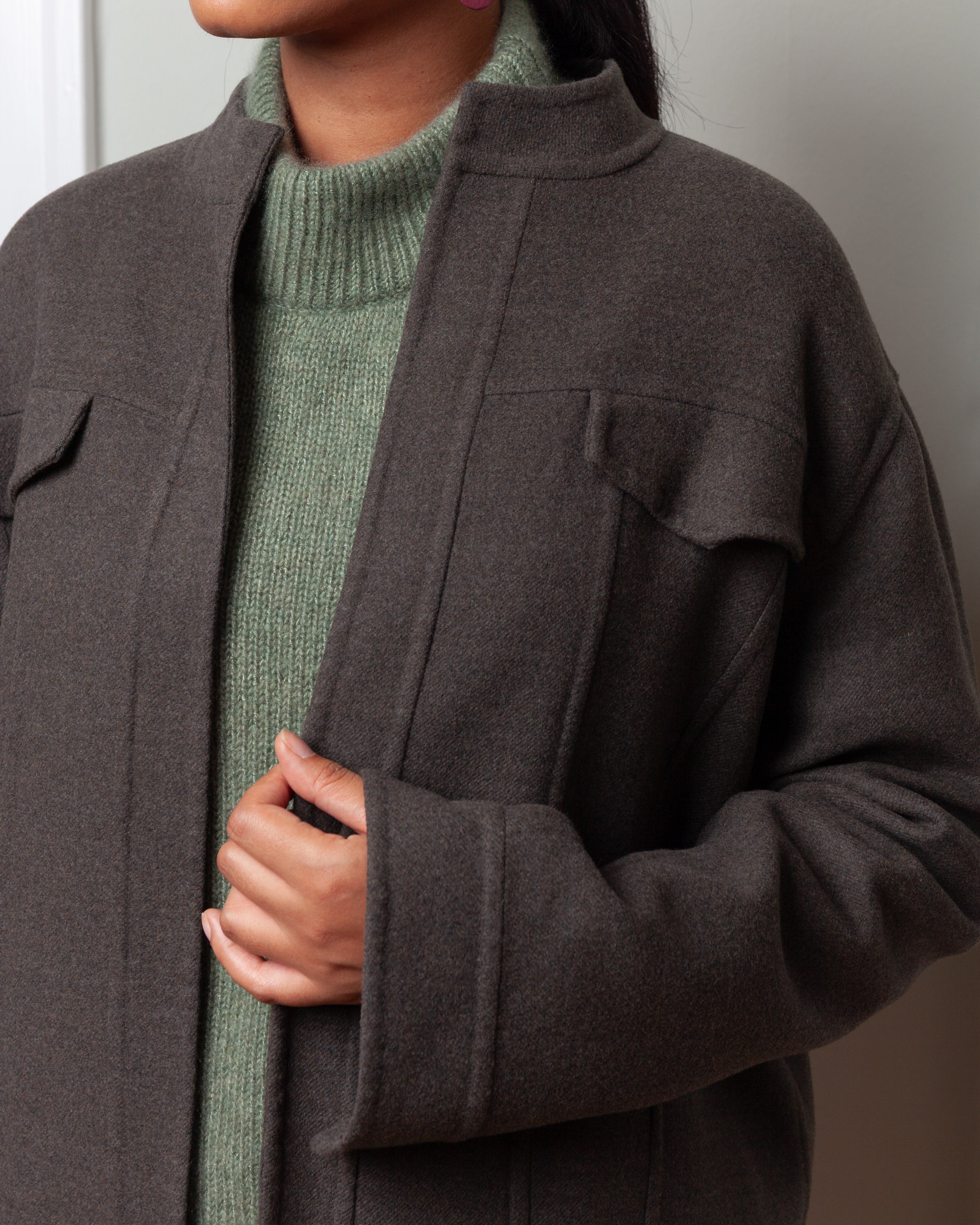 Jean Jacket Doubleface Panno Wool - Military