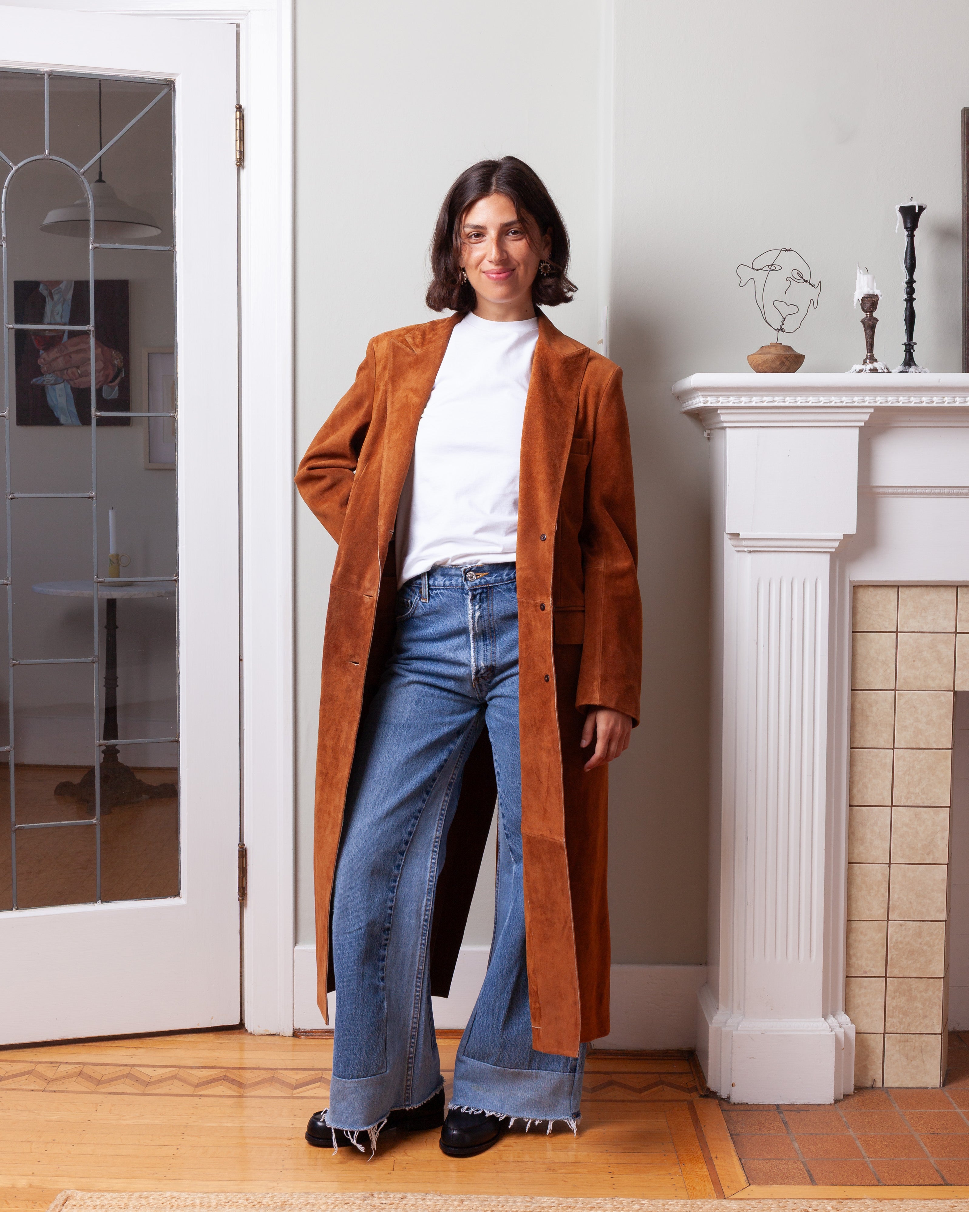 Arma-Alissa Gritty Suede Coat - Whiskey-Coats-Boboli-Vancouver-Canada