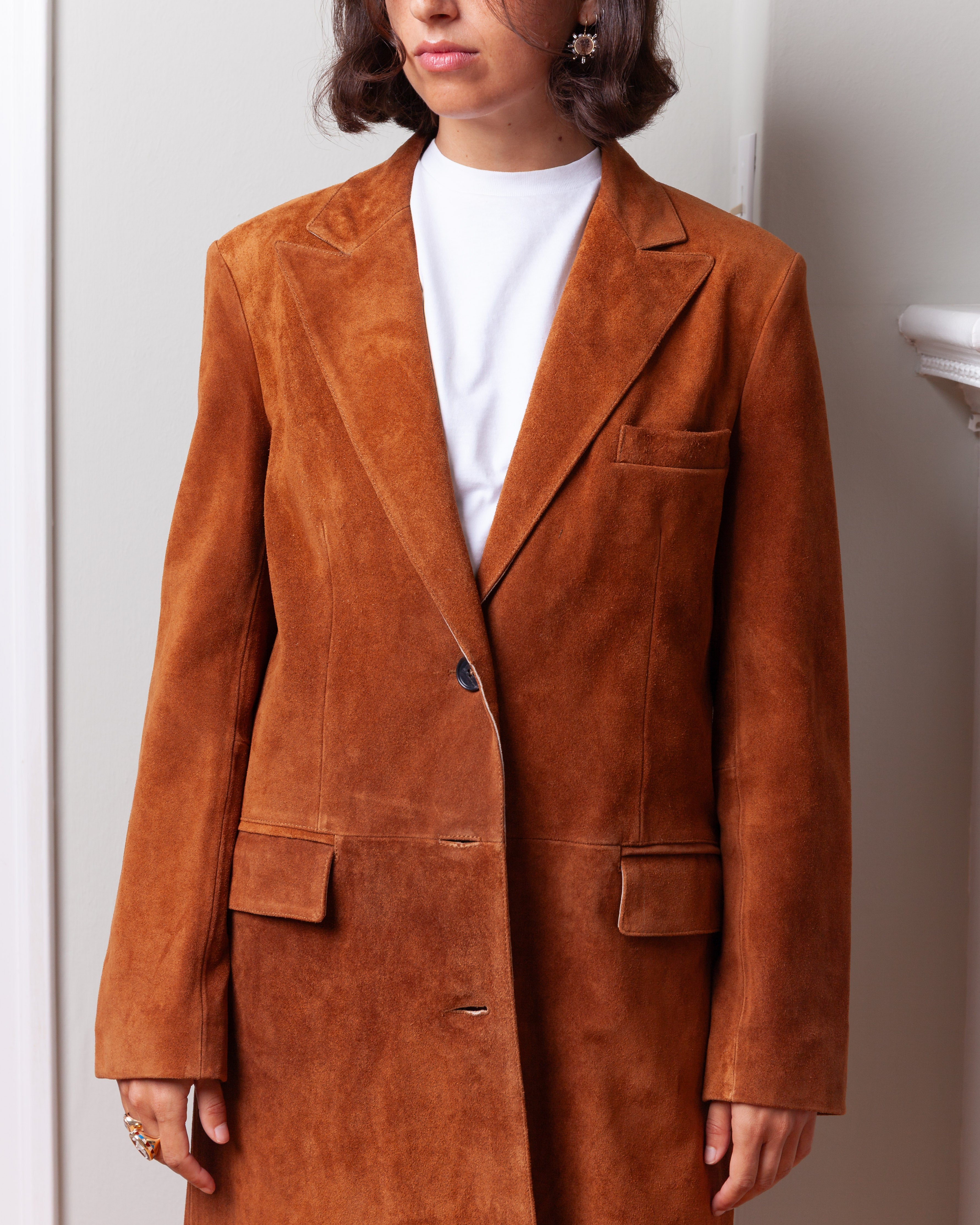 Arma-Alissa Gritty Suede Coat - Whiskey-Coats-Boboli-Vancouver-Canada